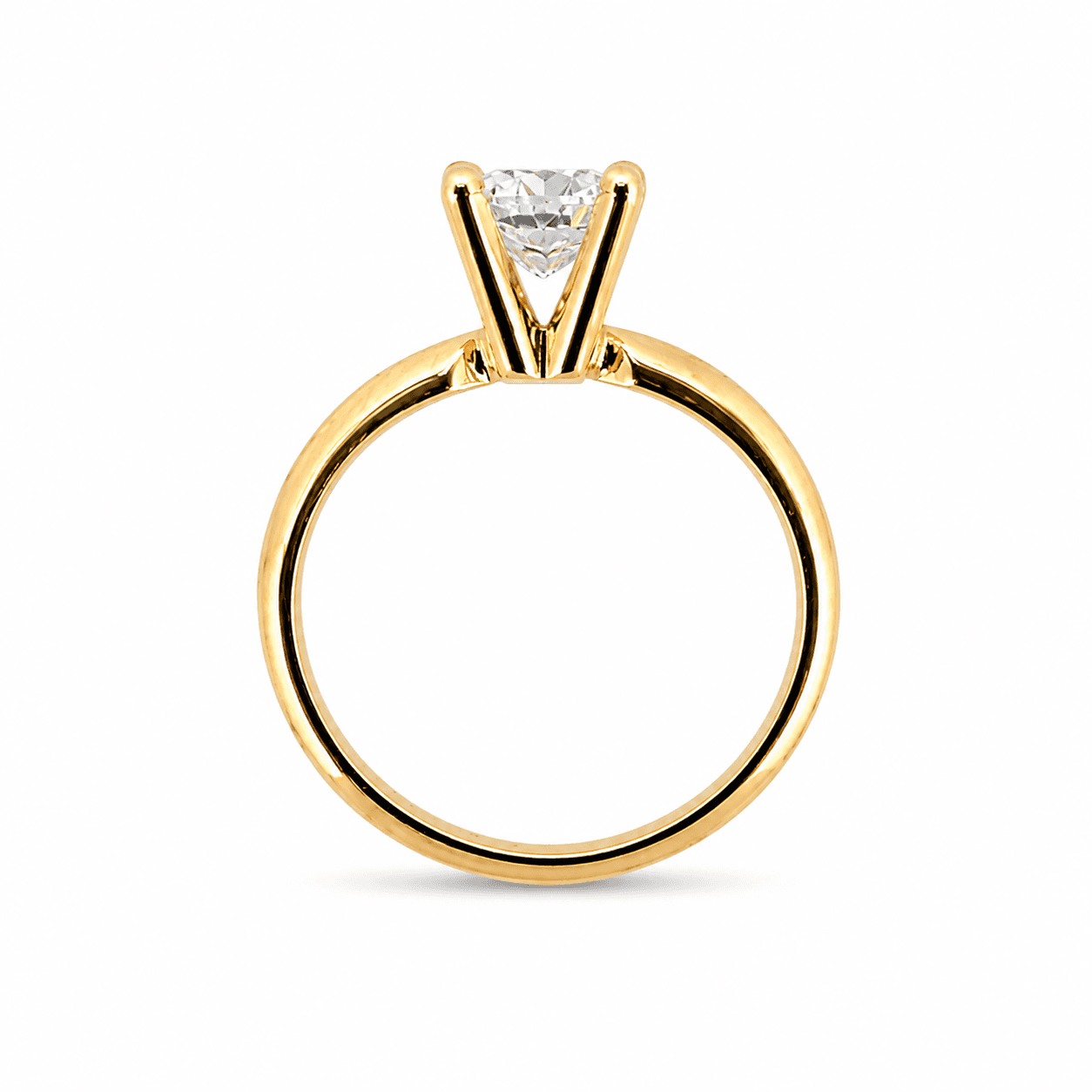 14K Yellow Gold Ring with 1.01ct Cushion Cut Natural Diamond, EGL Certified - Alternate view