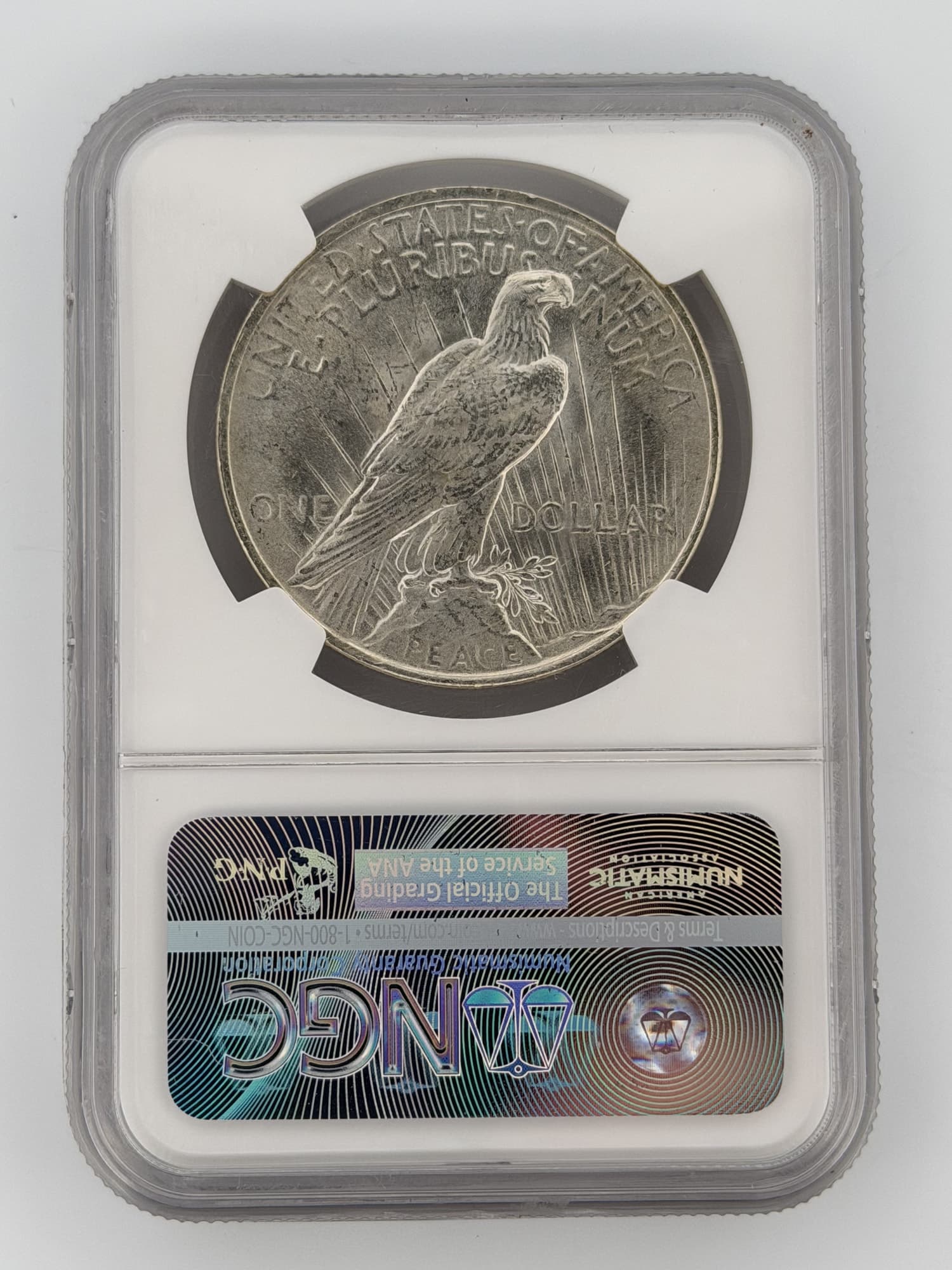 1923 Peace Dollar $1 NGC MS 63 Silver Coin - Alternate view
