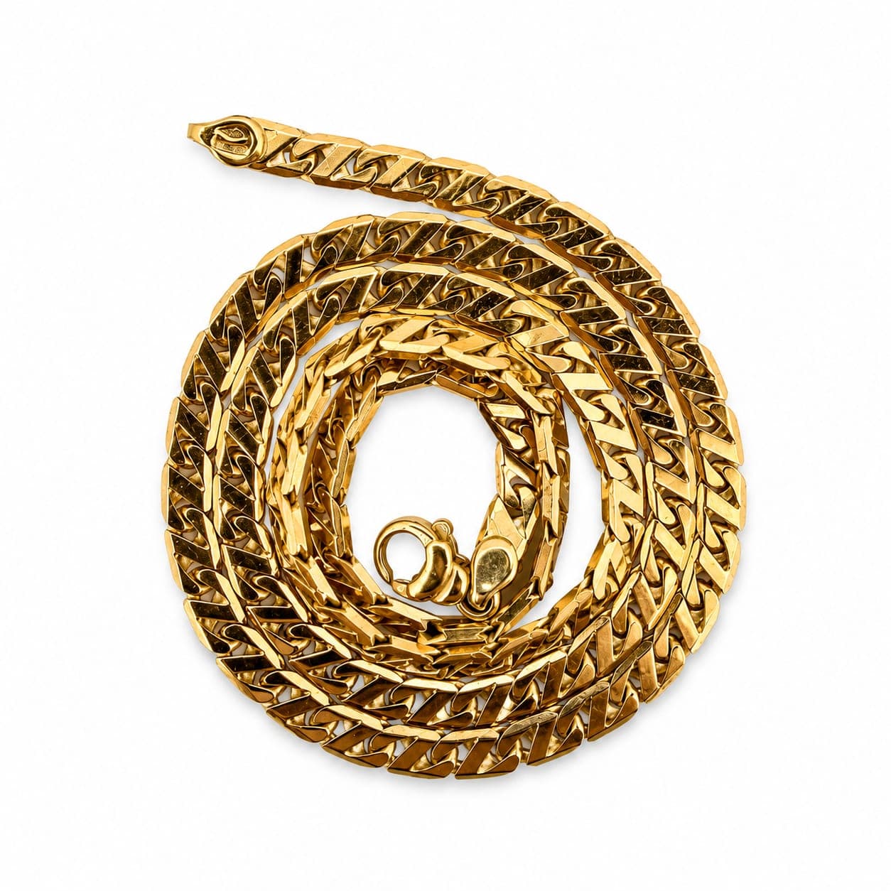 18kt Gold Fancy Curb Cuban Link Chain, 20 Inch, 4mm Wide, 32.88 Grams - Alternate view
