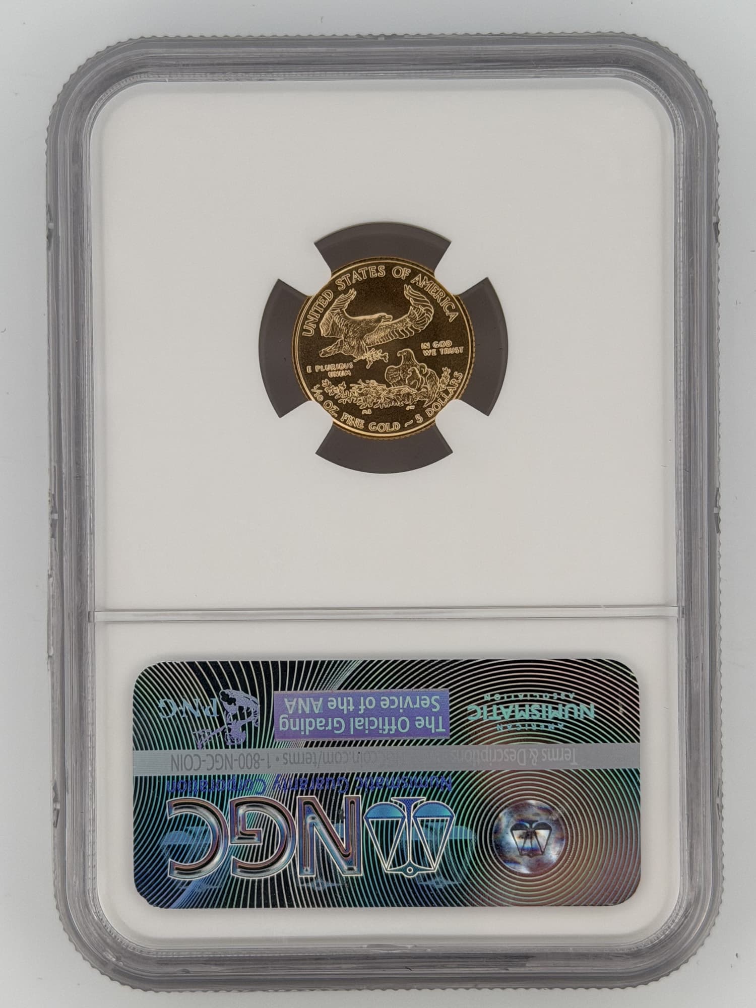 2016 American Gold Eagle 1/10 oz $5 — 30th Anniversary — NGC MS70 - Alternate view