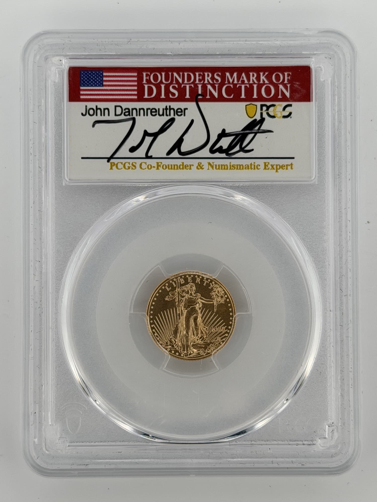 2023 American Gold Eagle 1/10 oz $5 PCGS MS70 First Day of Issue – John Dannreuther - Alternate view