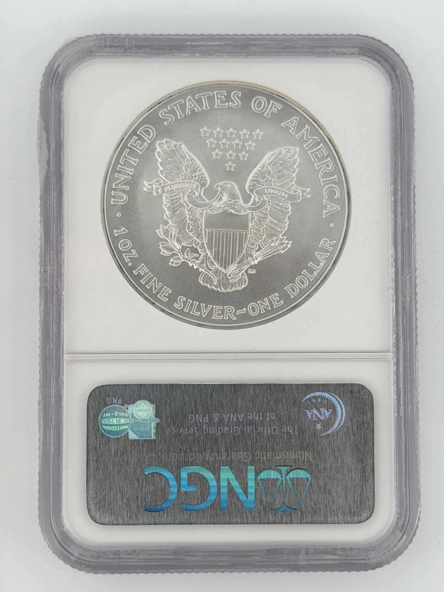 2007 American Silver Eagle $1 NGC Gem Uncirculated - Alternate view
