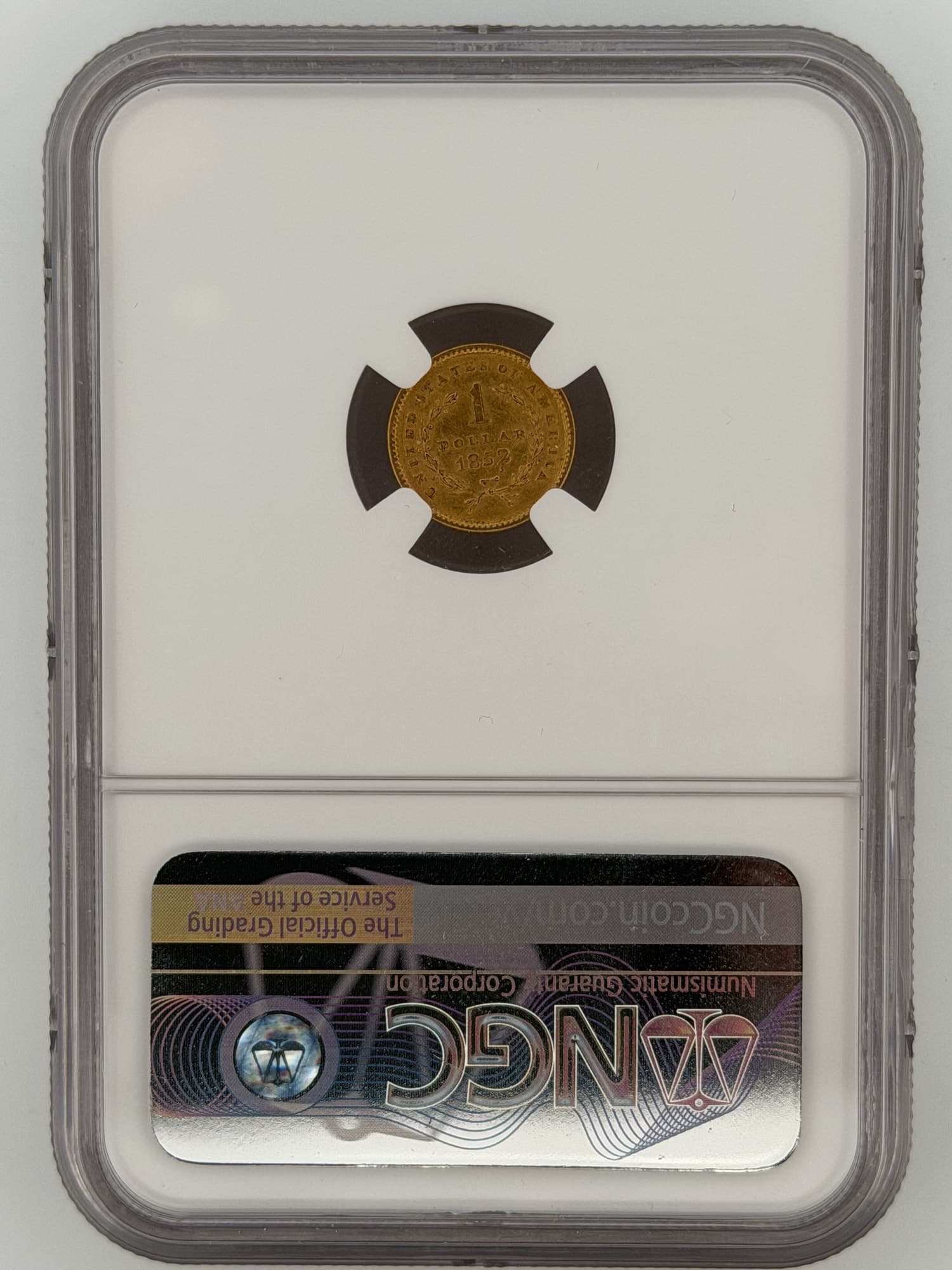 1852 Gold Dollar $1 NGC UNC Details - Alternate view