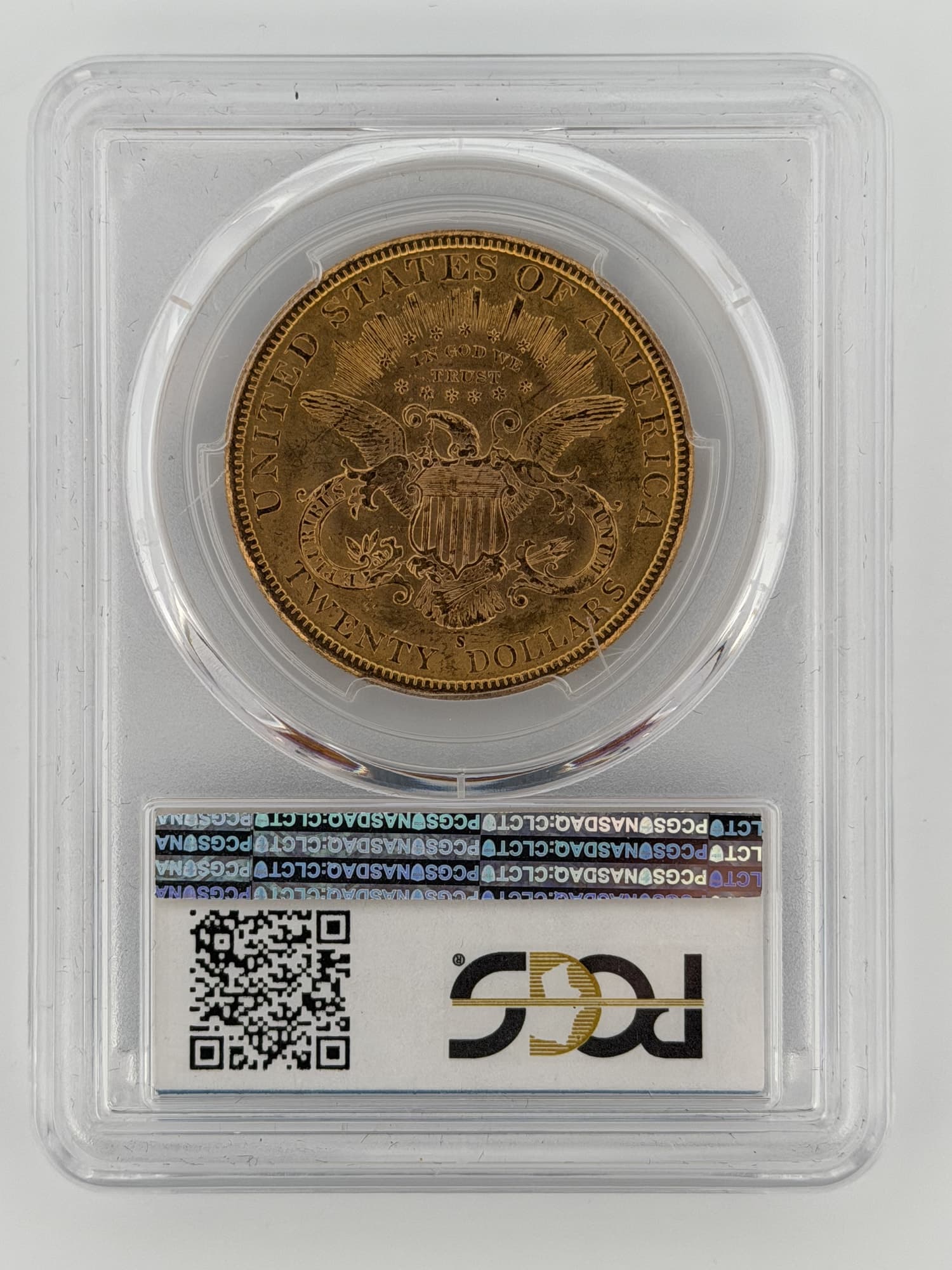1896-S $20 Gold Double Eagle PCGS MS63 - Alternate view