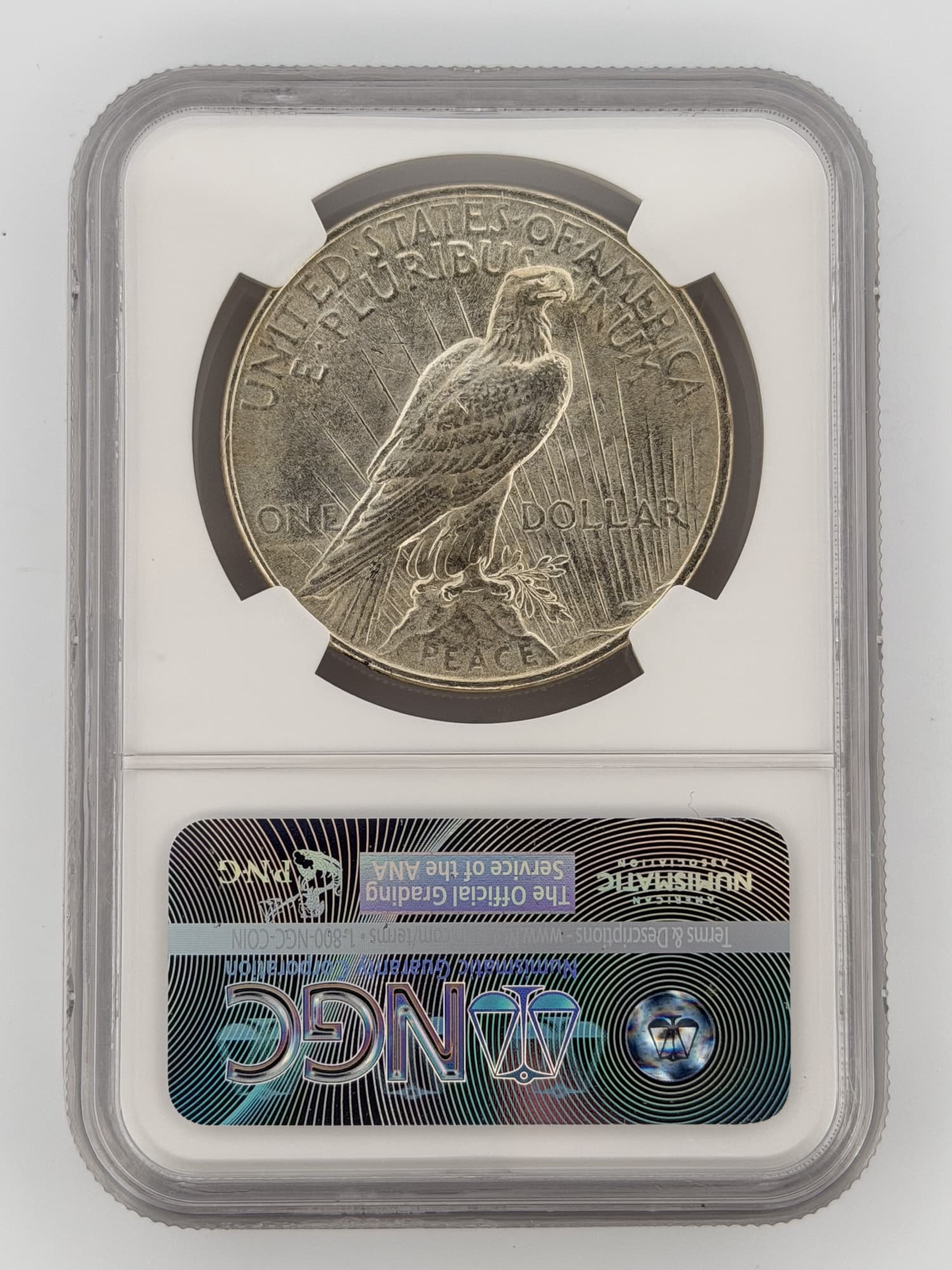 1922 Peace Silver Dollar NGC MS 63 — S$1 - Alternate view