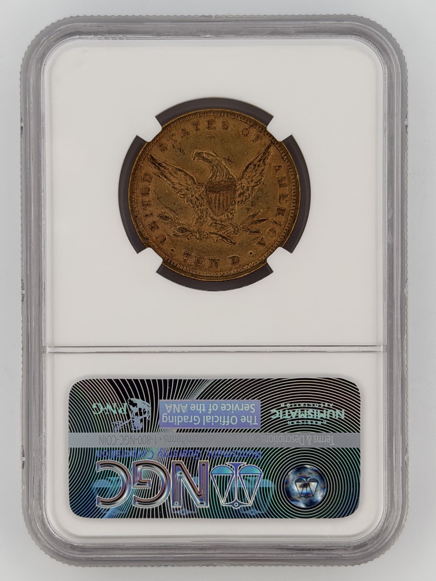 1855 Liberty Head Eagle $10 Gold (Granite Lady Hoard) NGC AU58 - Alternate view