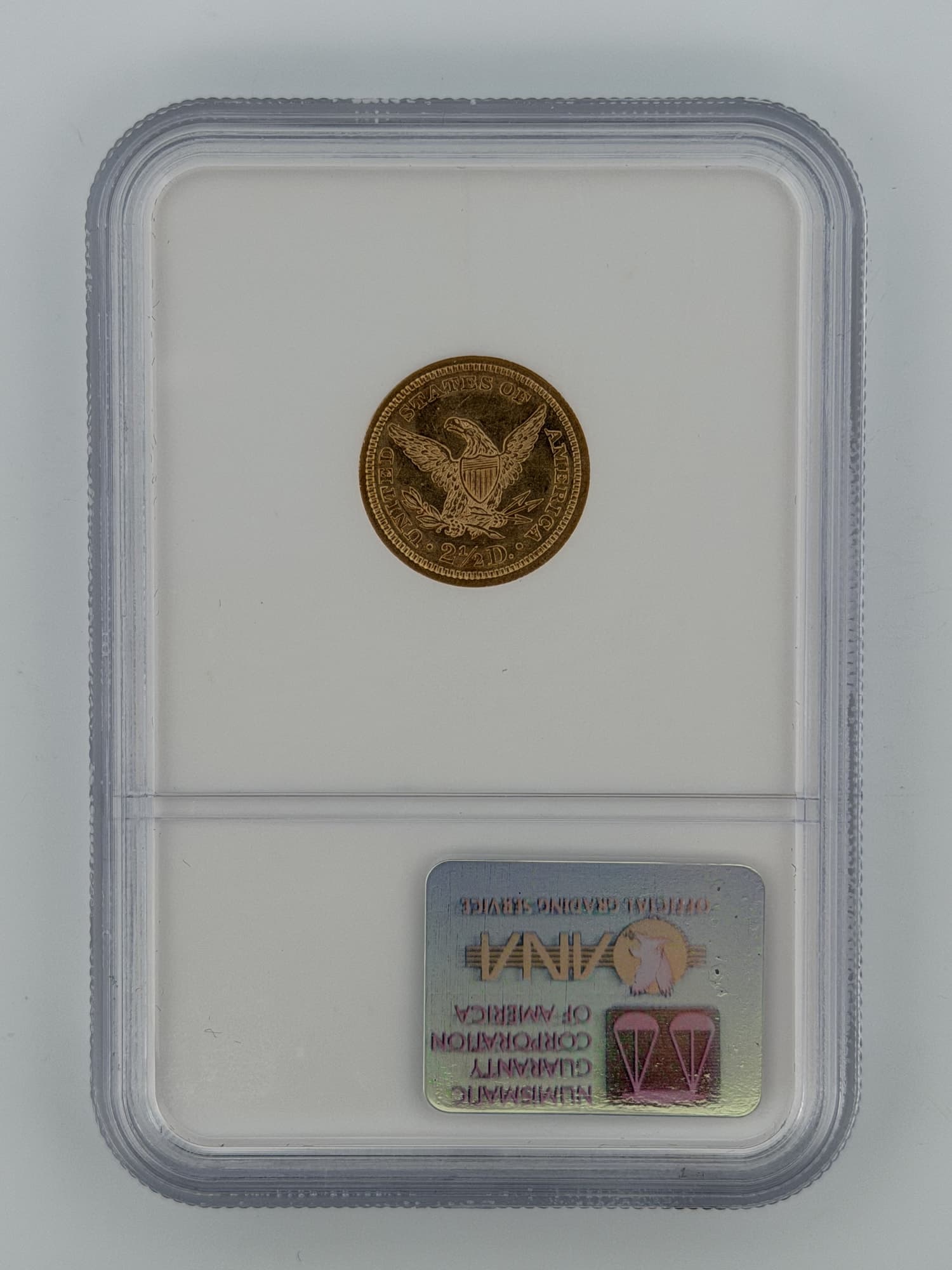 1861 Liberty Head Quarter Eagle $2.50 Gold NGC AU58 - Alternate view
