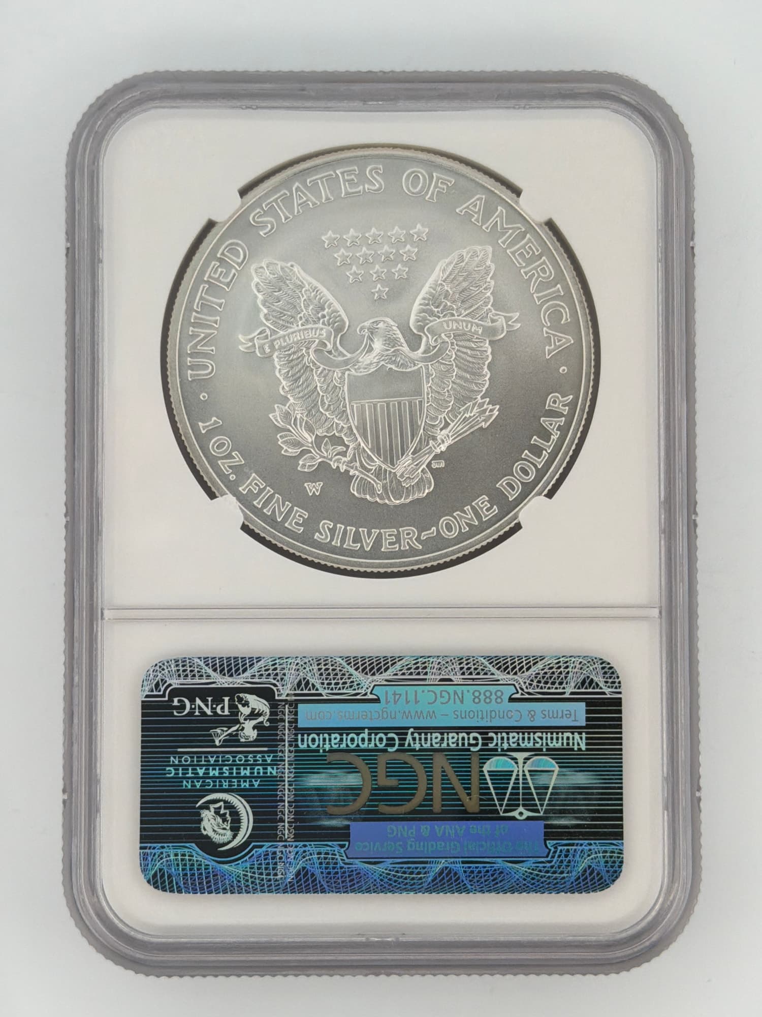 2007-W American Silver Eagle $1 NGC MS 69 — 1 oz Fine Silver - Alternate view