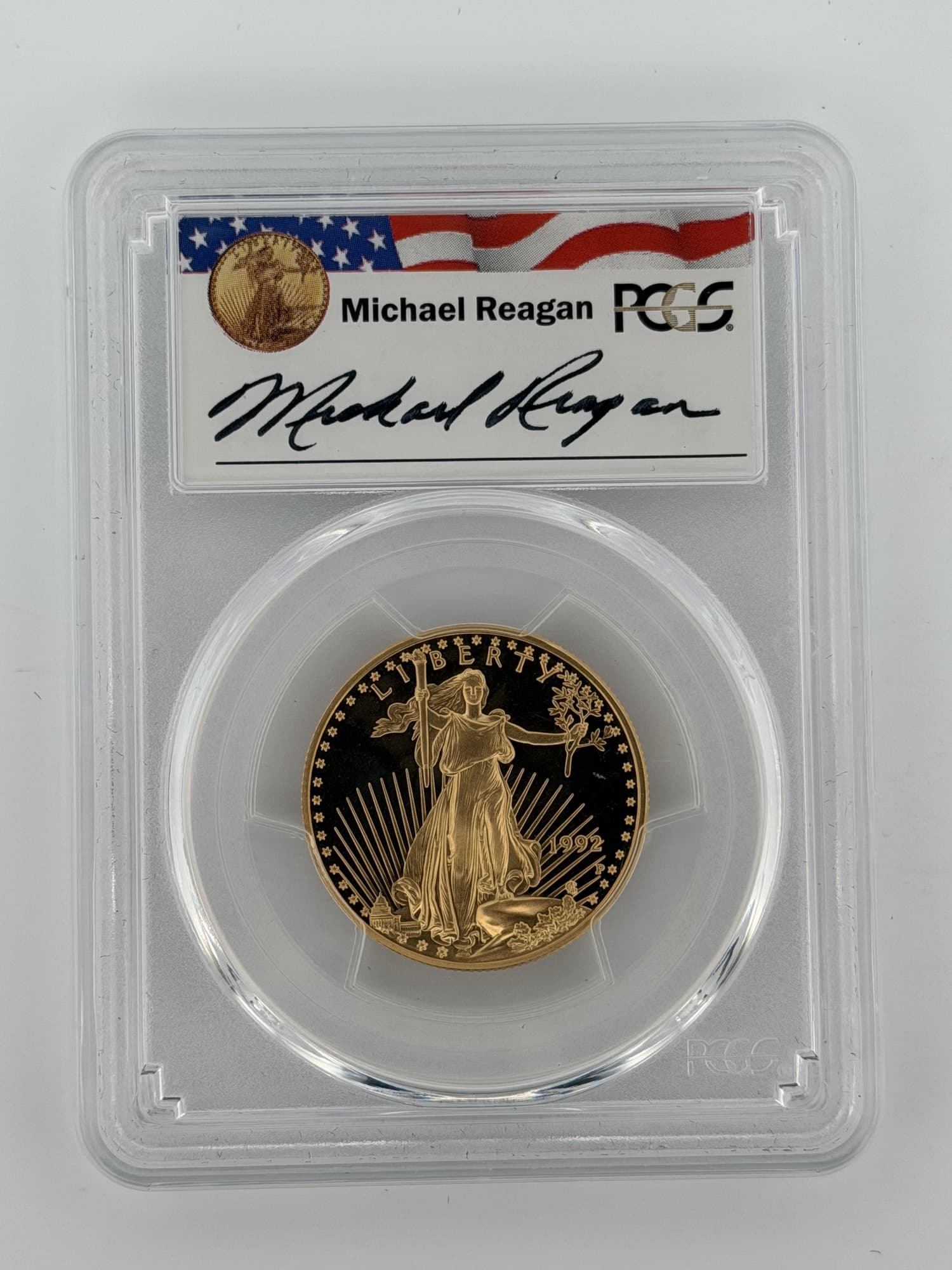 1992-P $25 American Gold Eagle Proof PCGS PR69DCAM Reagan Legacy Series - Alternate view