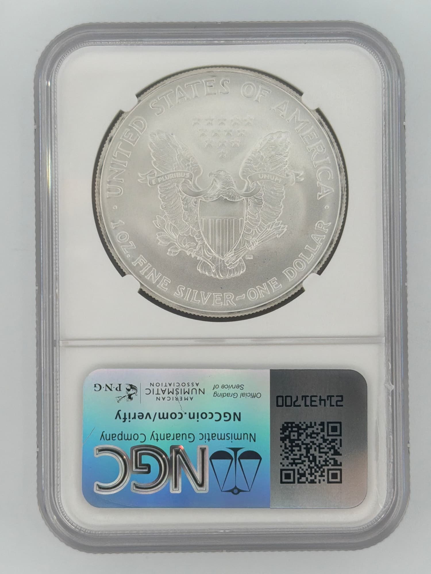 2007 American Silver Eagle $1 NGC MS-69 — 1 oz Fine Silver - Alternate view