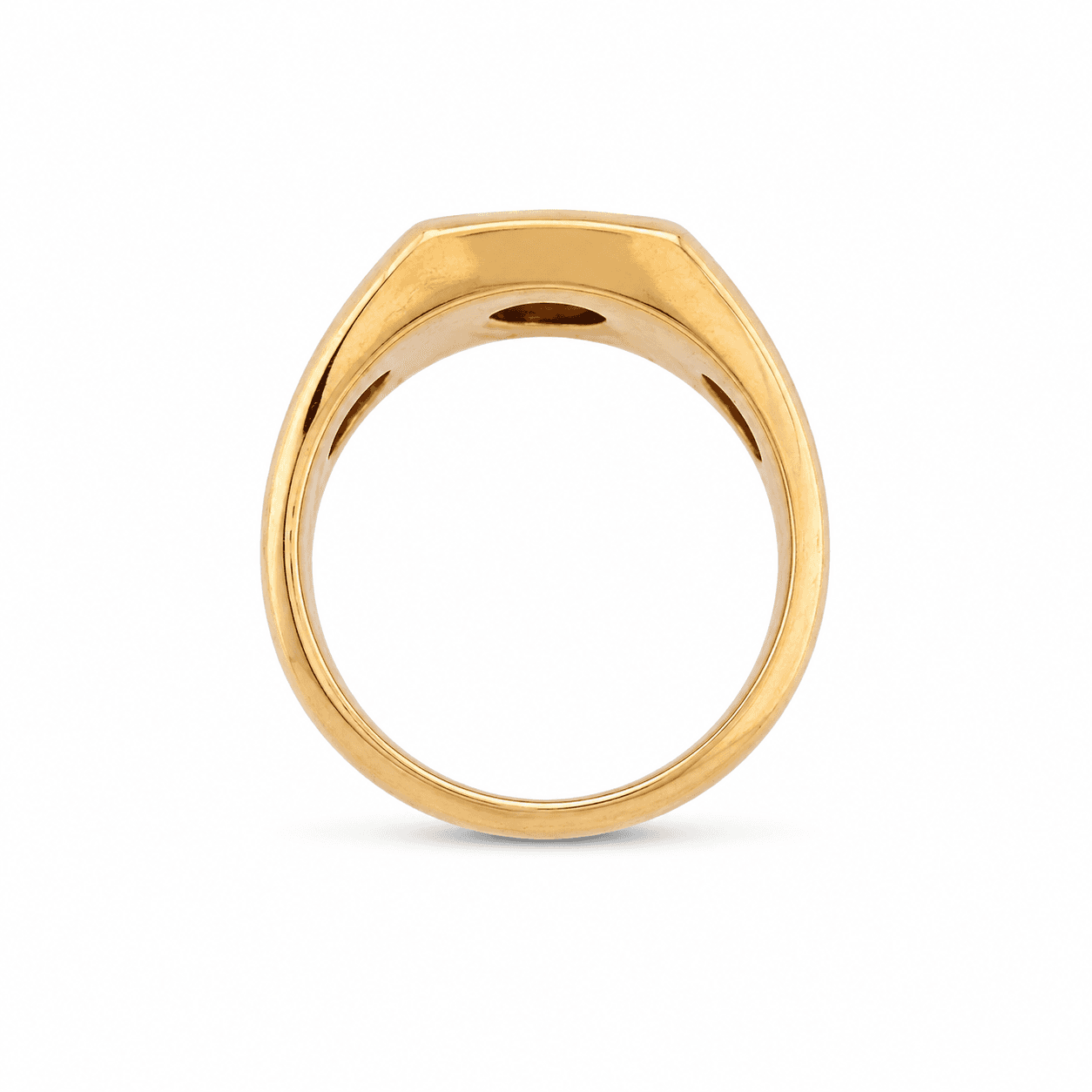 10K Yellow Gold Ring with Natural Chocolate and White Diamonds, 1 ctw - Alternate view