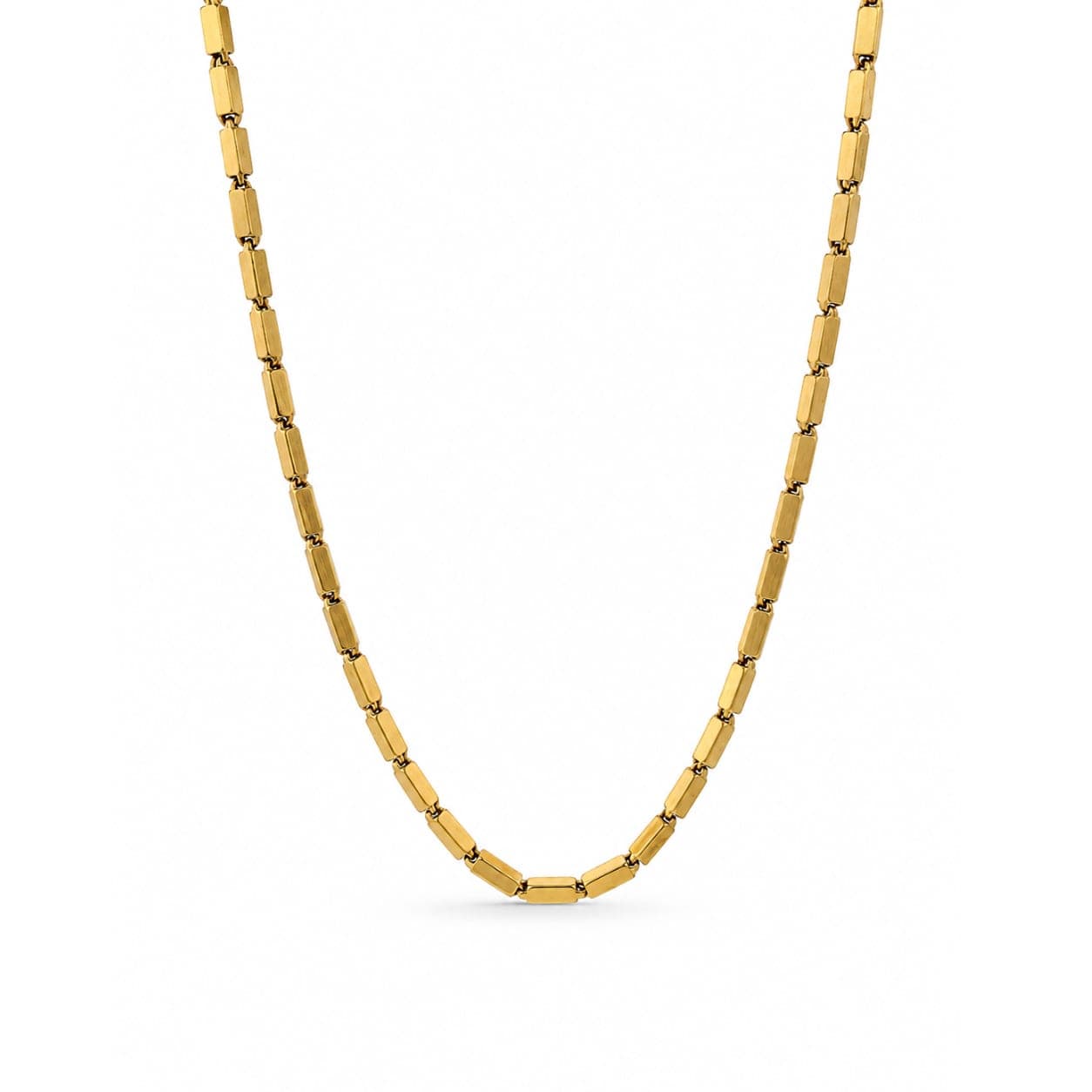 24K Gold Box Chain Necklace, 24 Inches, 3mm Wide, 45.3 Grams - Alternate view