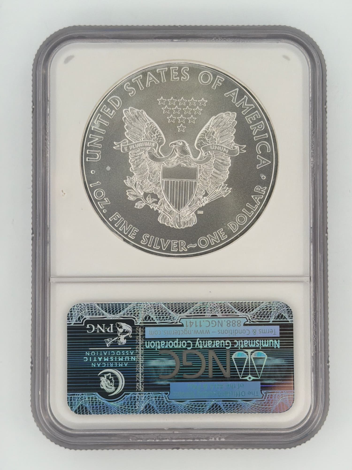 2010 American Silver Eagle $1 NGC MS 69 — 1 oz Fine Silver - Alternate view