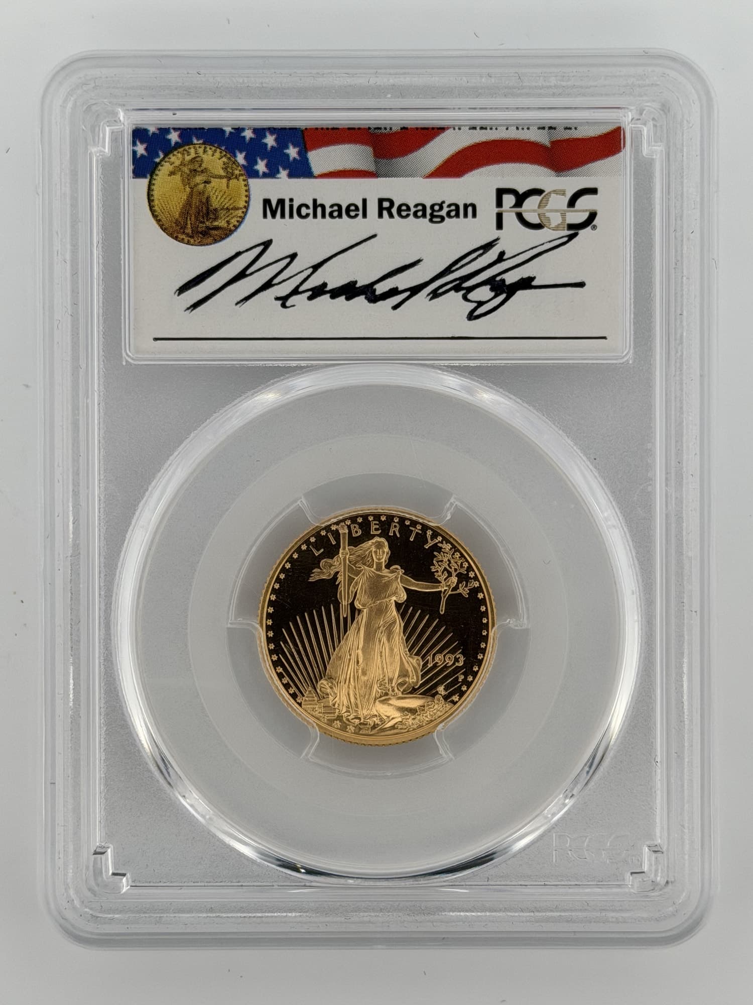 1993-P $10 American Gold Eagle Proof PCGS PR69DCAM Reagan Legacy Series - Alternate view