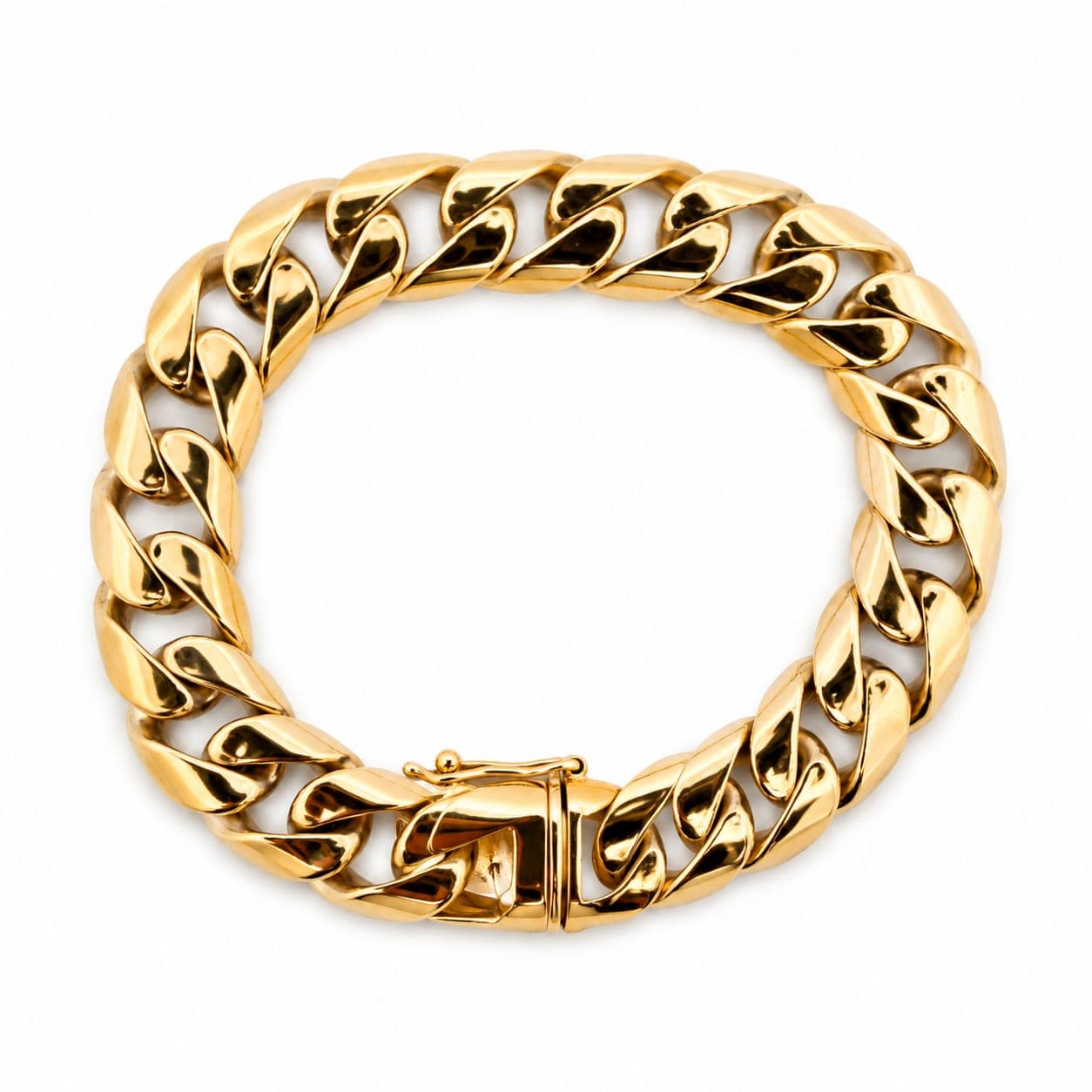 14K Gold Cuban Curb Link Bracelet, 20 Inch x 13mm, 67.35 Grams - Alternate view
