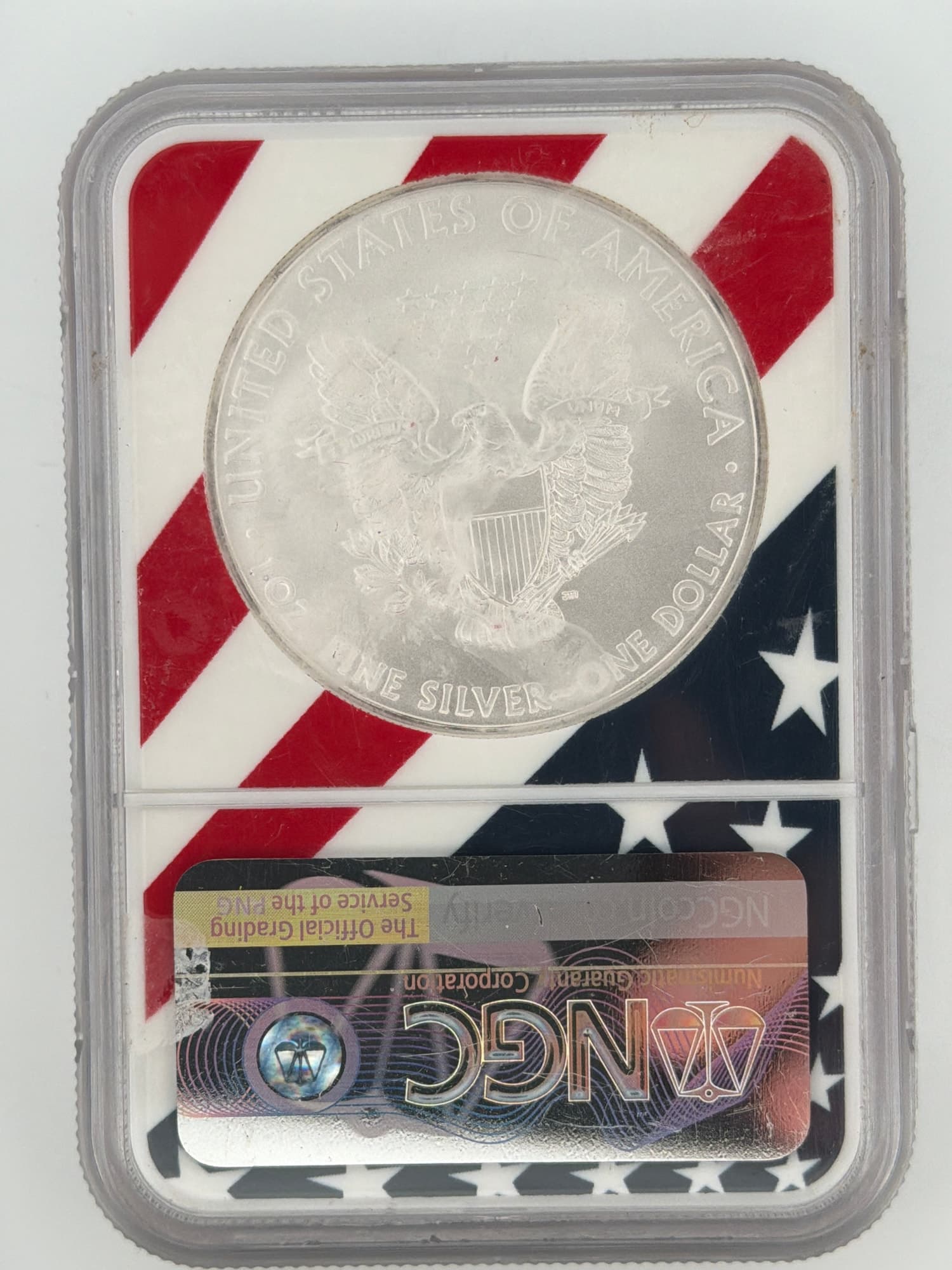 2008 American Silver Eagle $1 NGC MS-69 — 1 oz Fine Silver - Alternate view