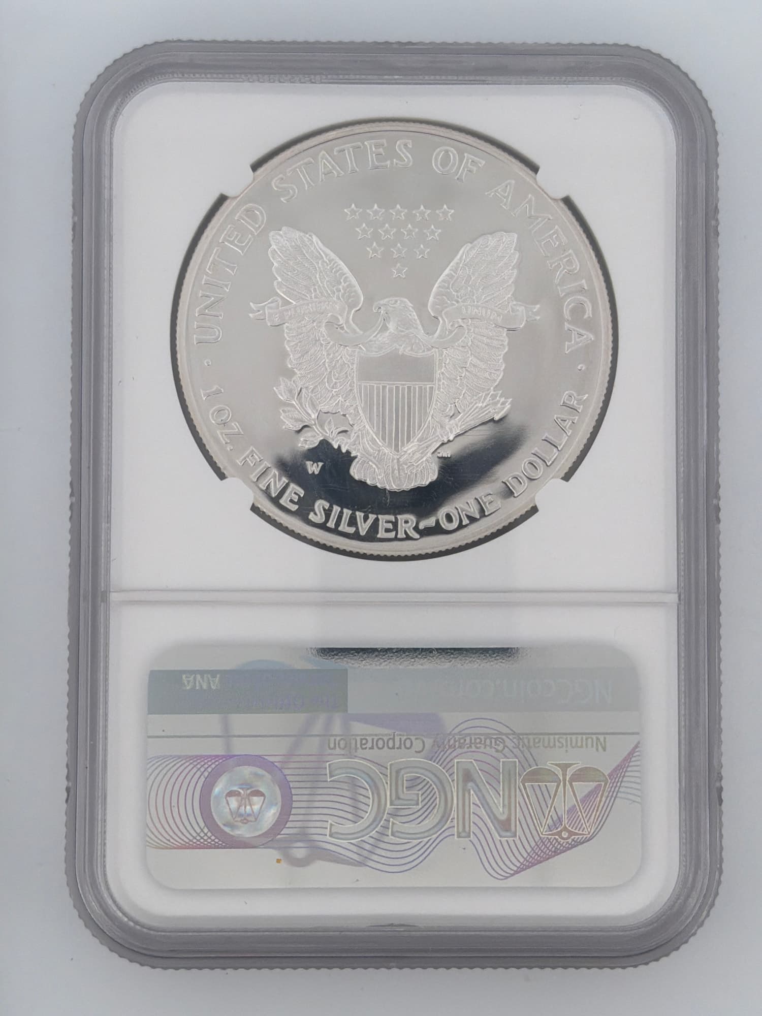 2001-W American Silver Eagle $1 NGC PF70 Ultra Cameo — Mercanti Signed - Alternate view