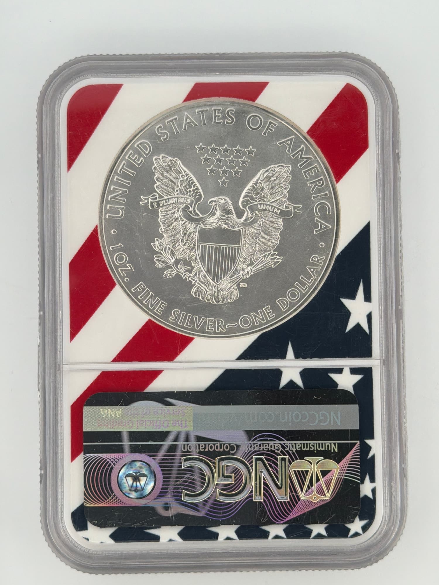 2011 American Silver Eagle $1 NGC MS 69 Eagle 25th Anniversary - Alternate view