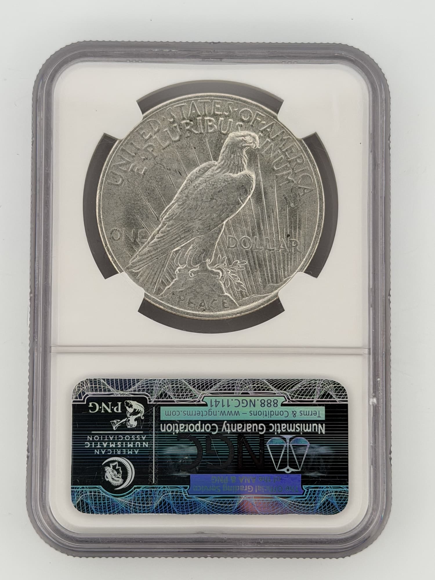 1923 Peace Silver Dollar NGC MS 61 — Certified Uncirculated - Alternate view