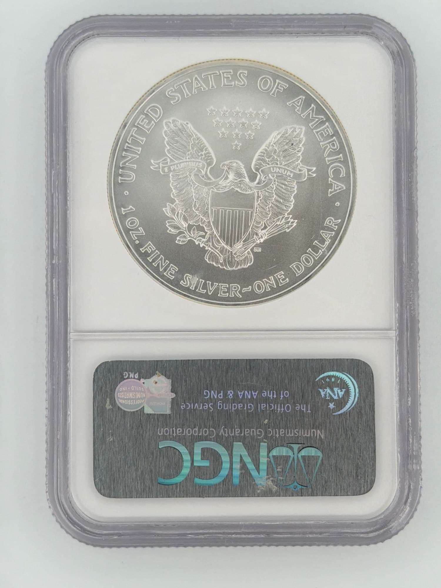 2007 American Silver Eagle $1 NGC Gem Uncirculated Early Releases - Alternate view