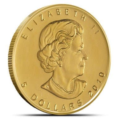 Gold Canadian Maple Leaf | 1/10 oz (Random Year) - Alternate view