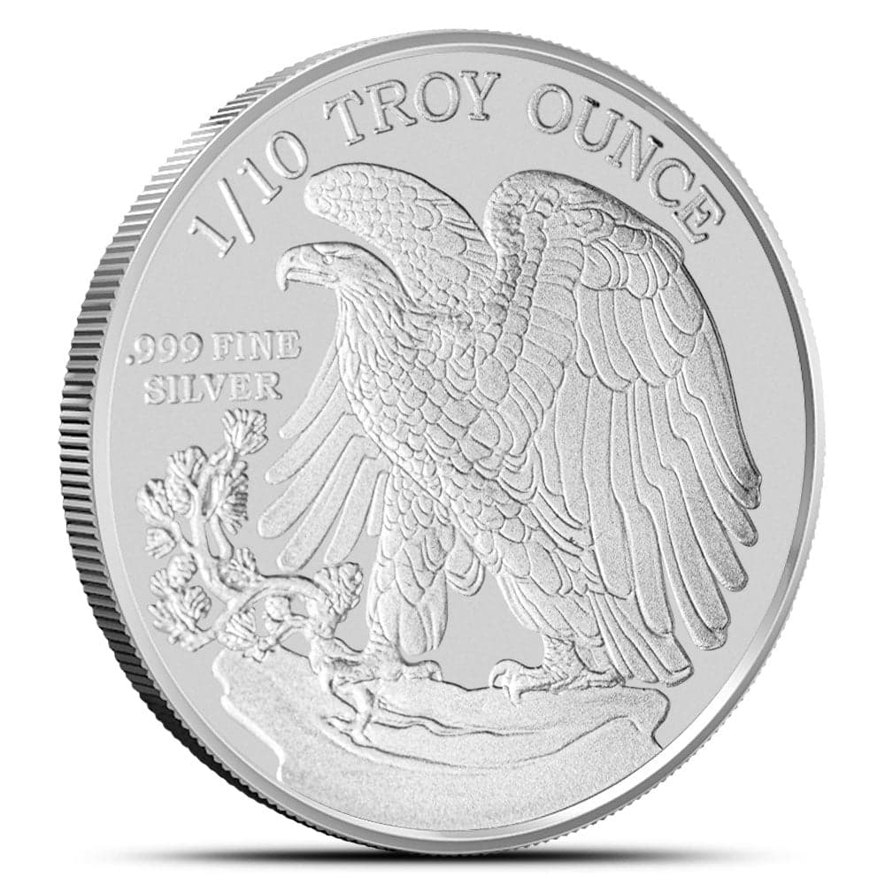 Silver Walking Liberty Rounds | 1/10 oz (Sold in Tubes of 50) - Alternate view