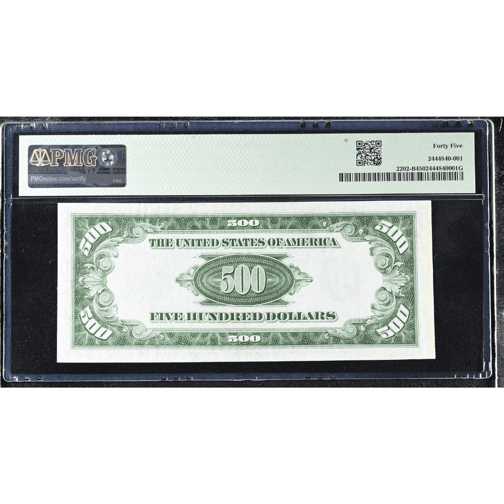 Federal Reserve Note New York, $500 1934A Small Size PMG 45 - Alternate view