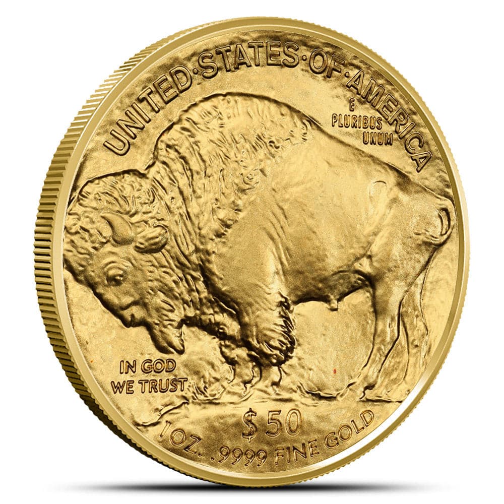 2026 Gold Buffalo 1 oz reverse showing American bison and 0.9999 fine gold inscription with reeded edge