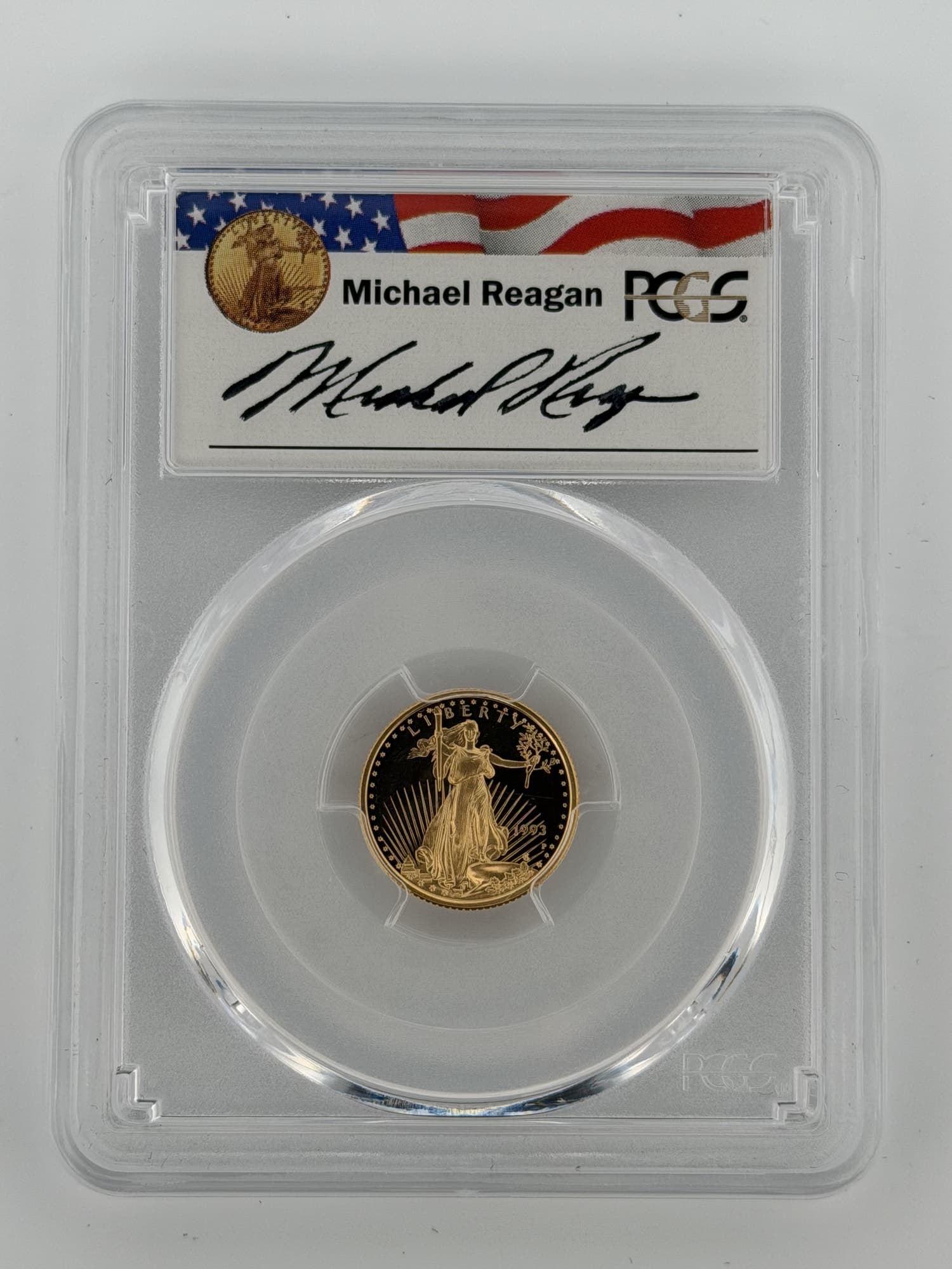 1993-P $5 American Gold Eagle PCGS PR69DCAM Reagan Legacy Series - Alternate view