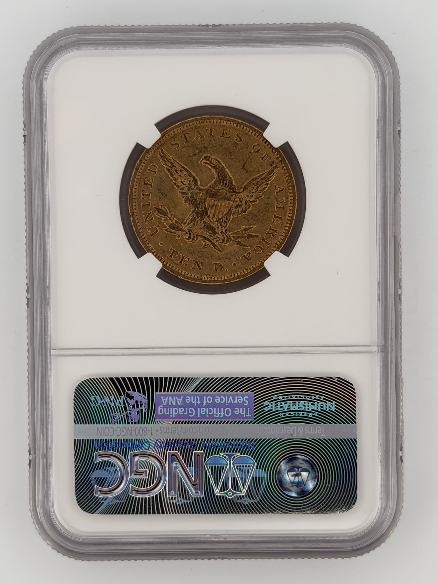 1849 Liberty Head Eagle $10 Gold (Granite Lady Hoard) NGC AU55 - Alternate view