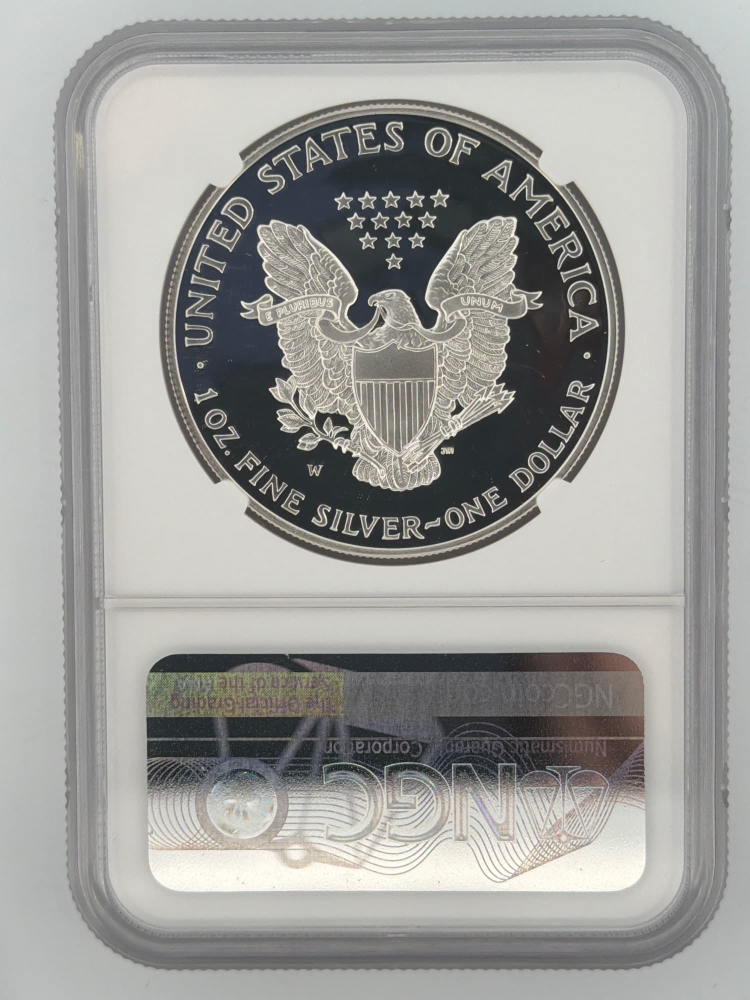 2001-W American Silver Eagle $1 NGC PF70 Ultra Cameo – John M. Mercanti Signed - Alternate view