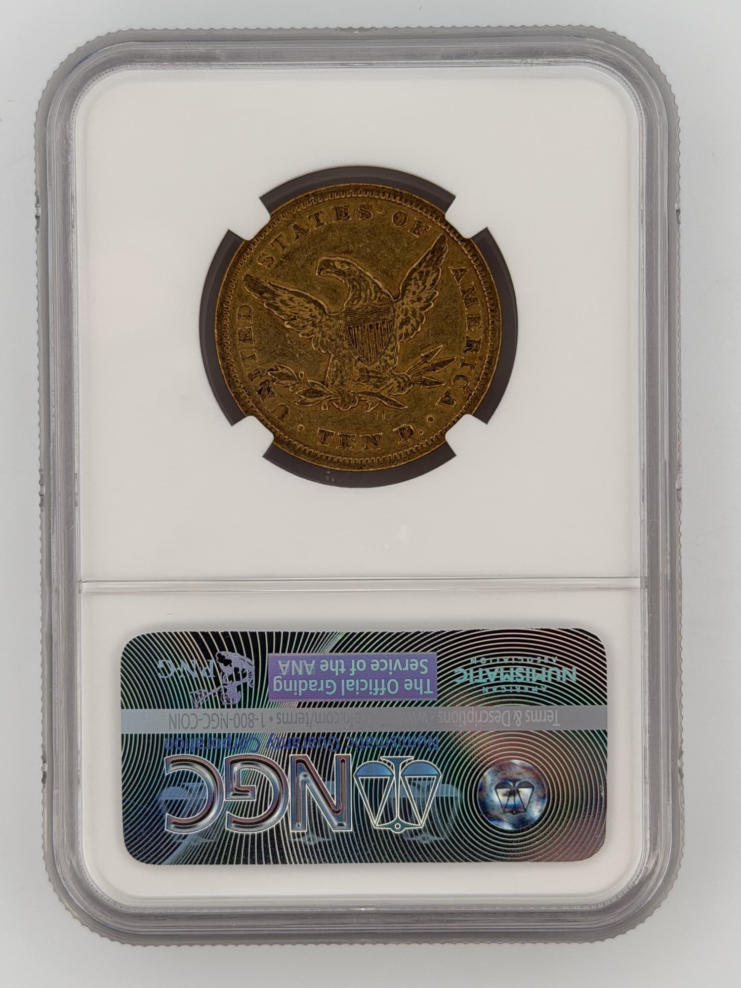 1851 Liberty Head Eagle $10 Gold (Granite Lady Hoard) NGC AU53 - Alternate view