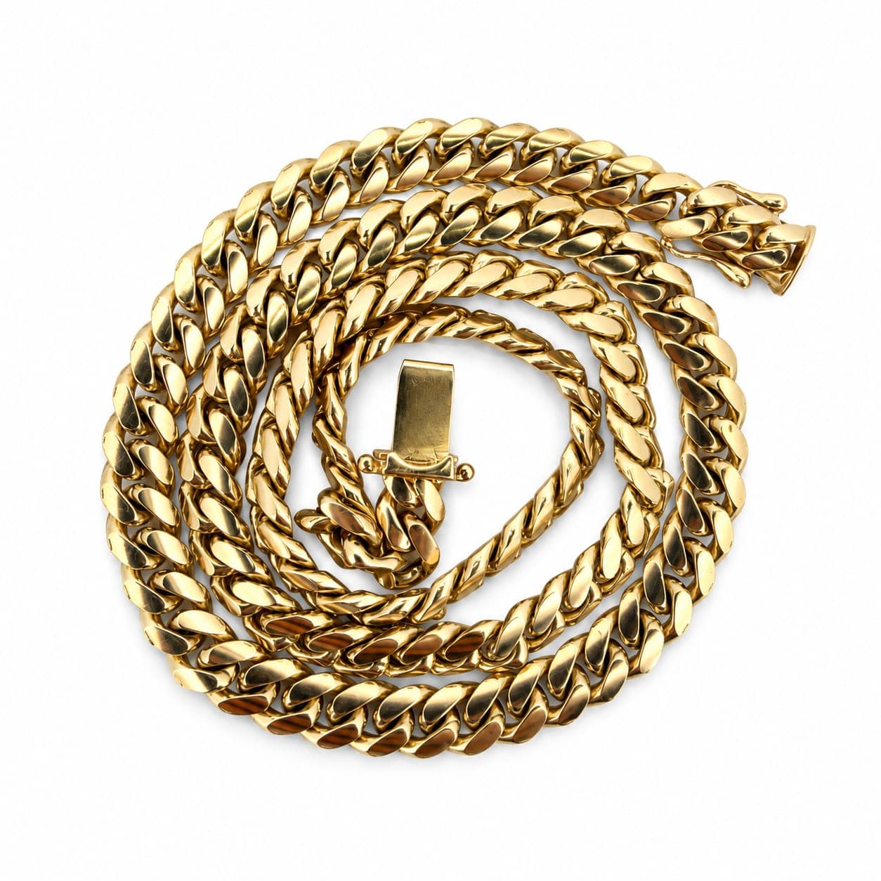 14K Gold Miami Cuban Link Chain, 20 Inches, 7mm Wide, 75.75 Grams - Alternate view