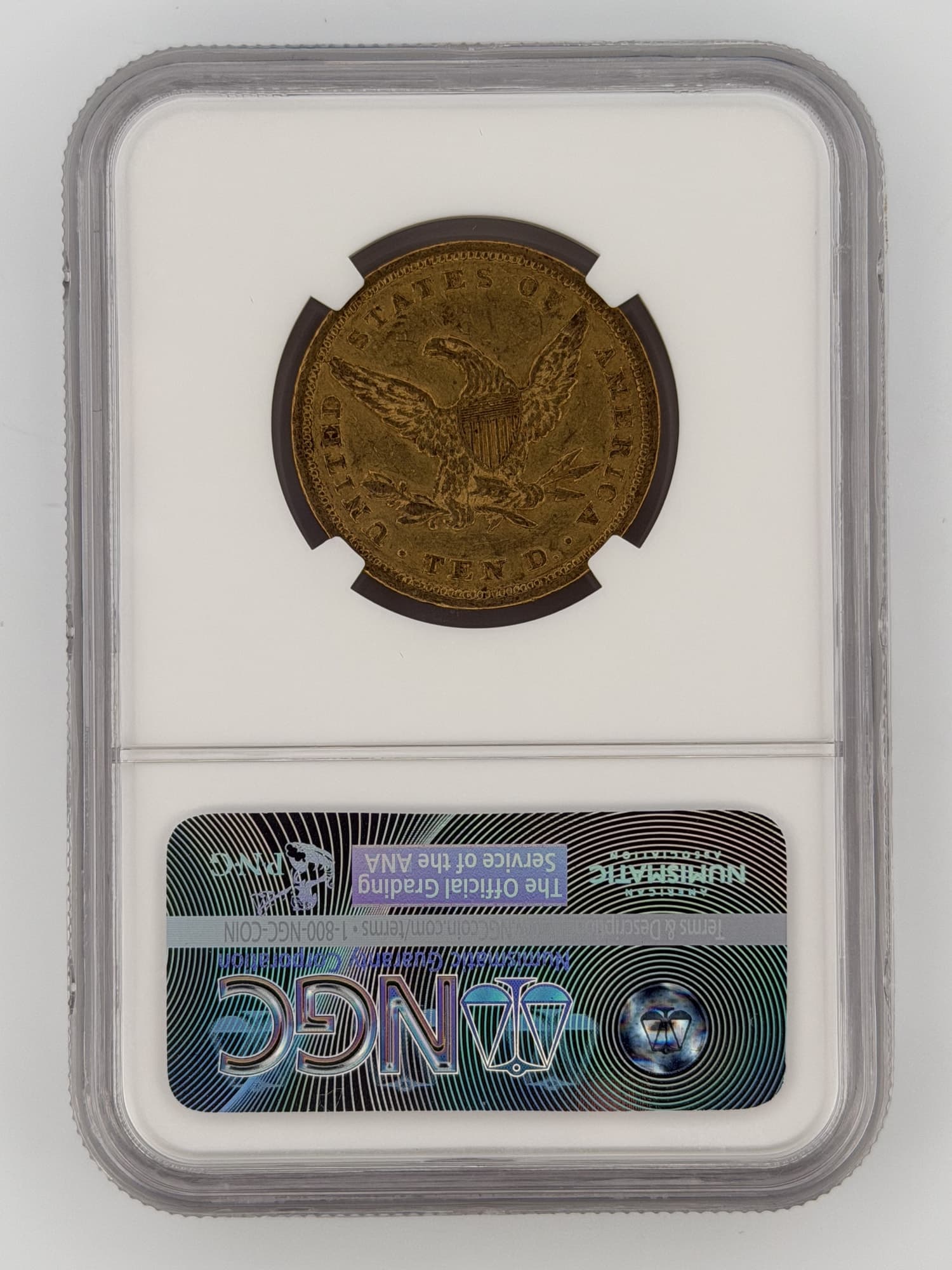 1842 Liberty Head Eagle (Large Date) $10 Gold (Granite Lady Hoard) NGC AU55 - Alternate view