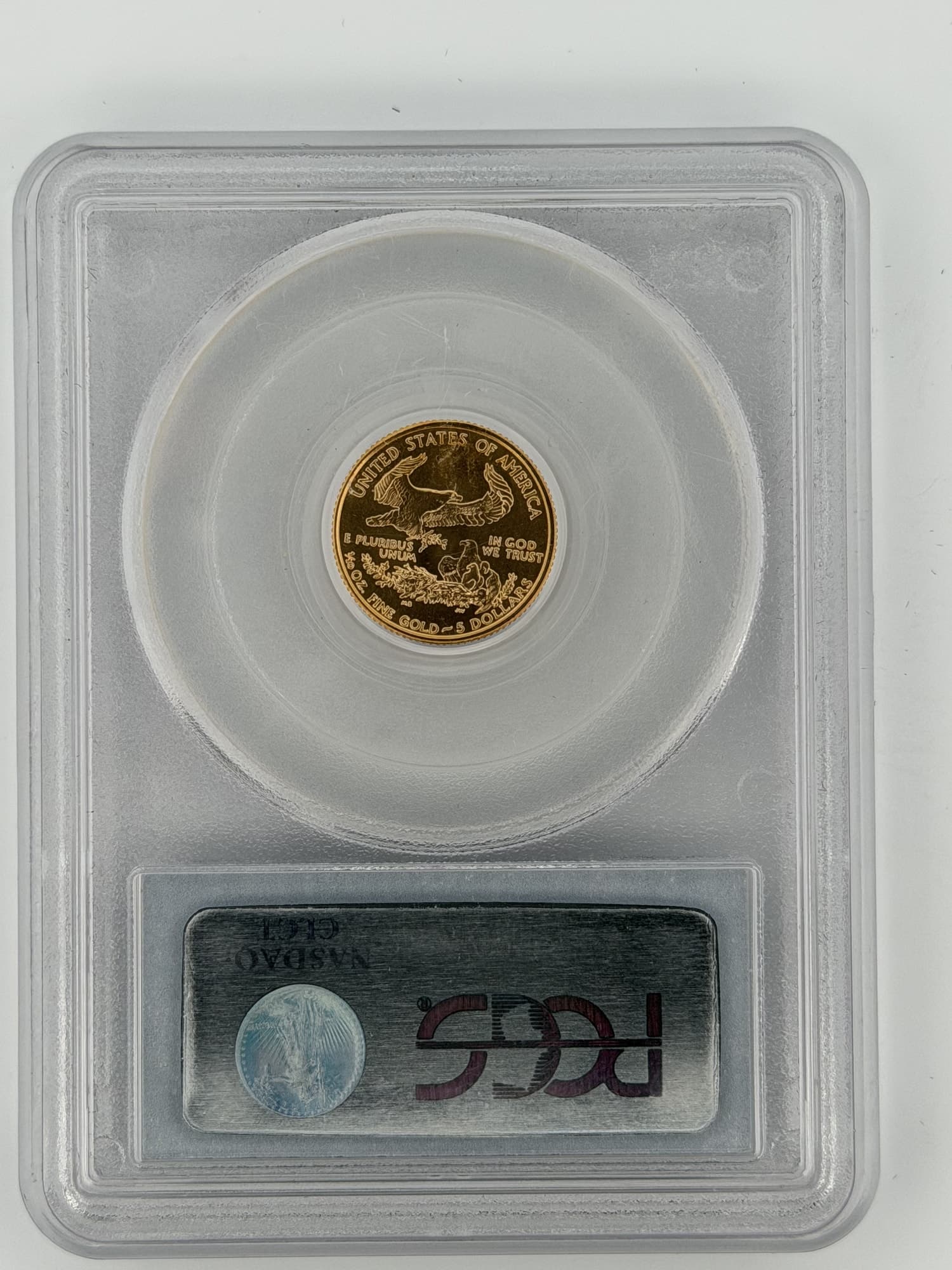 1999-W $5 American Gold Eagle Unfinished PR Dies PCGS MS69 - Alternate view