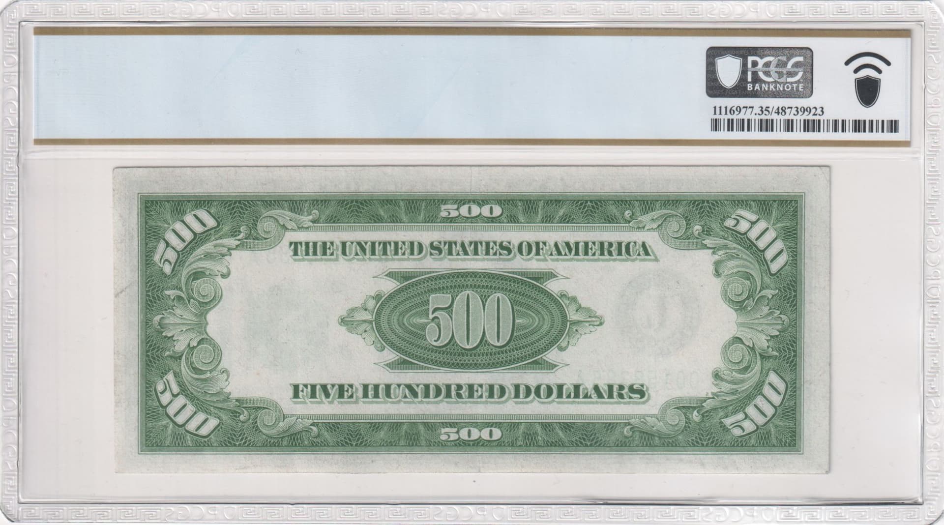 1934A $500 Federal Reserve Note San Francisco PCGS Choice VF 35 - Alternate view