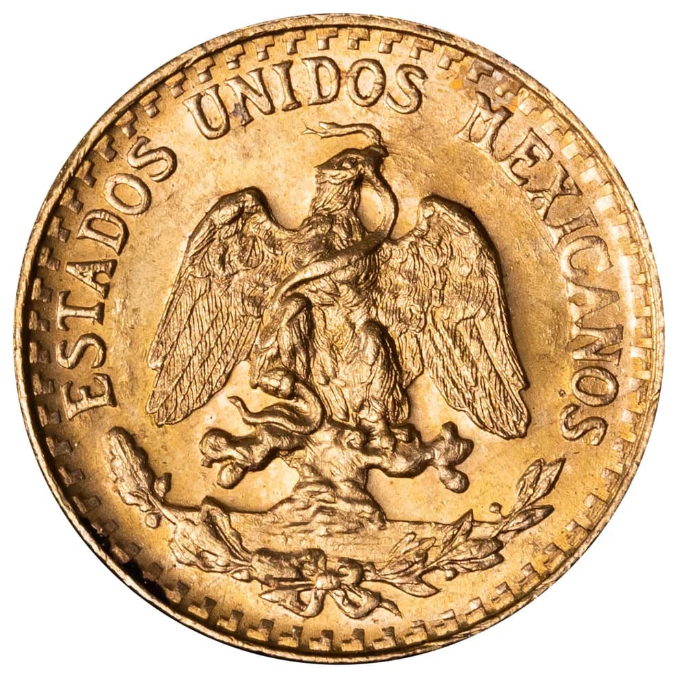 Mexican 2 Pesos Gold Coin | .048 oz (Random Year) - Alternate view