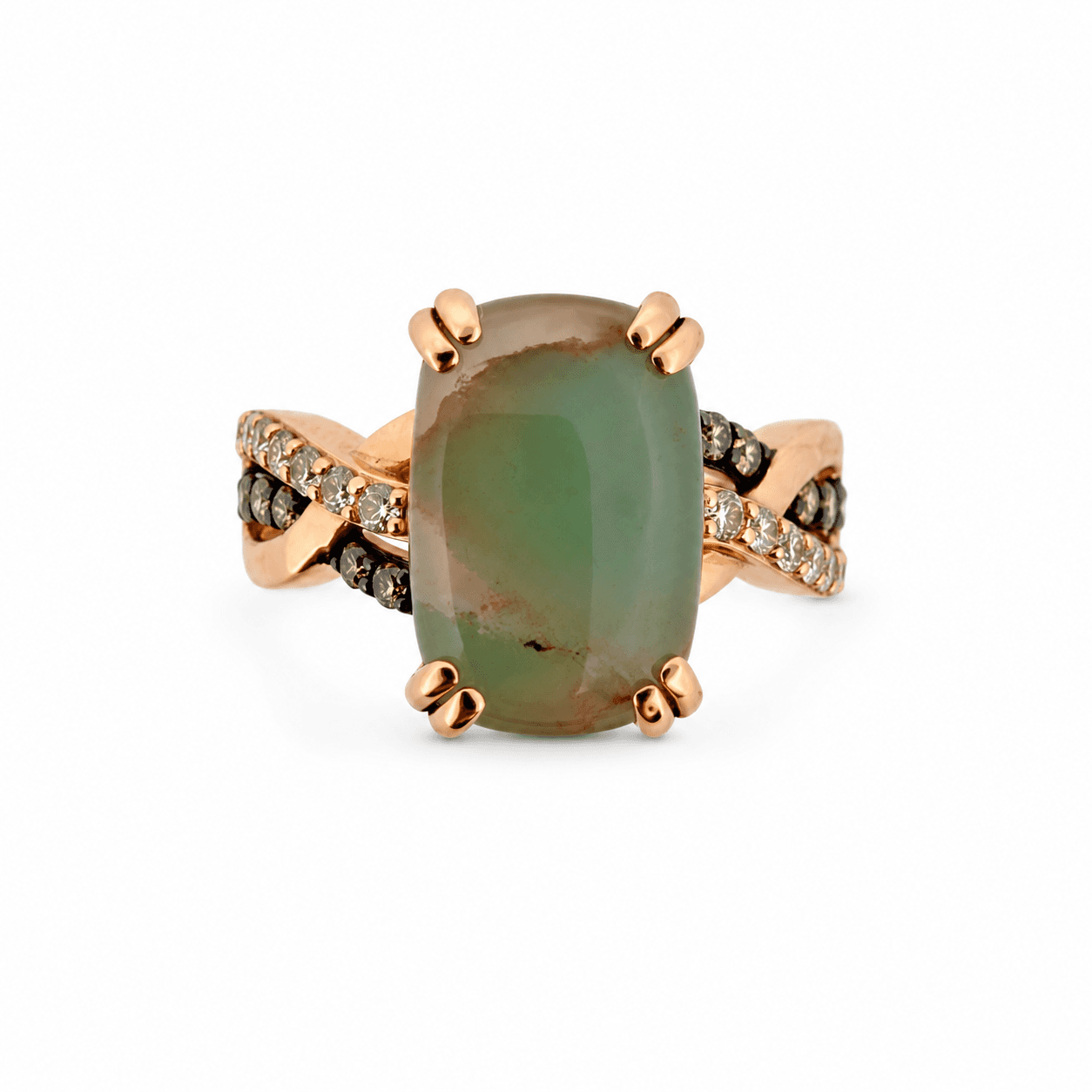 Le Vian 14K Rose Gold Aquaprase Ring with Chocolate & Nude Diamonds — front view