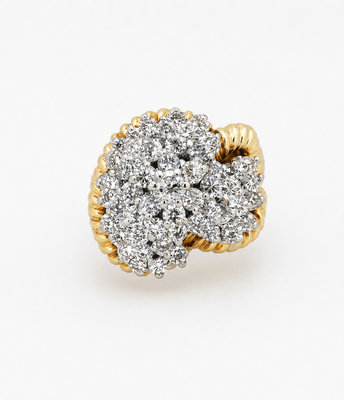 18K Gold Diamond Cluster Ring, Approx. 3ct Natural Round Diamonds, SI1 I - Alternate view