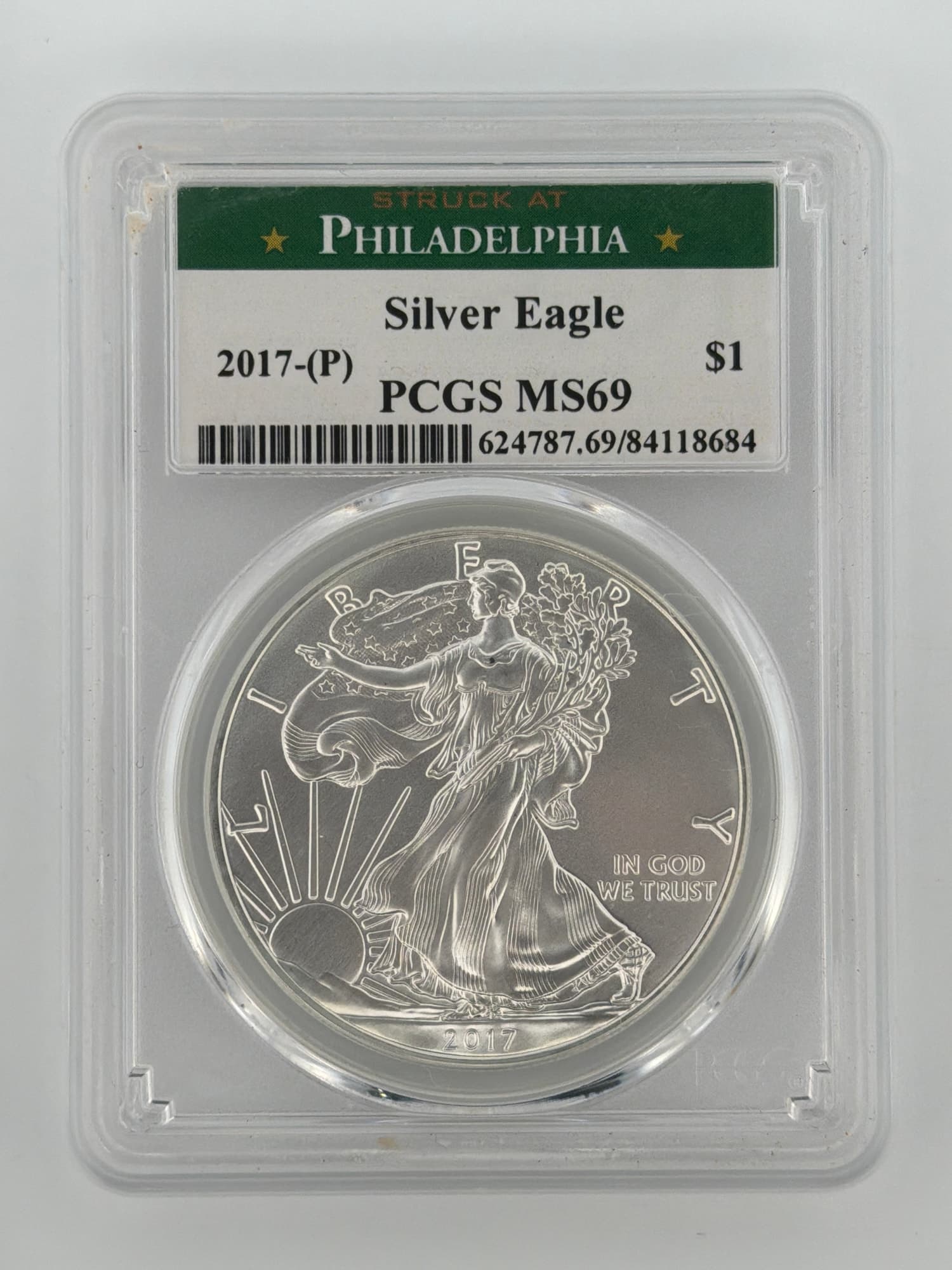 2017-(P) American Silver Eagle $1 PCGS MS69 Philadelphia Strike - Graded Silver American Eagles from Lone Star Coins