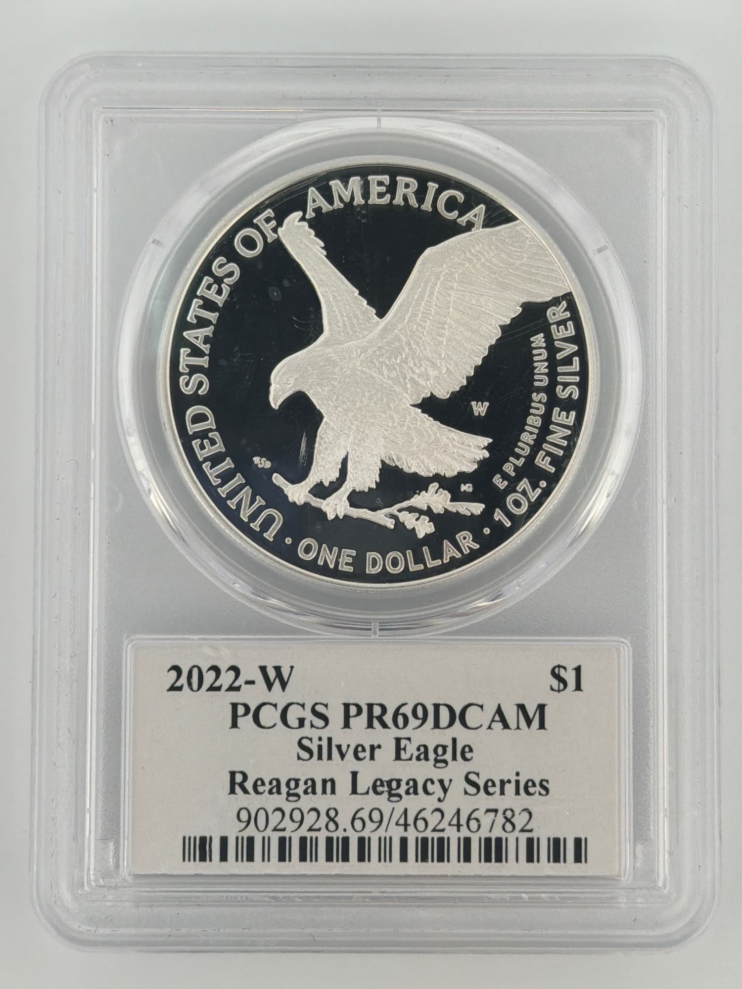 2022-W $1 American Silver Eagle PCGS PR69DCAM Reagan Legacy Series - Graded Silver American Eagles from Lone Star Coins