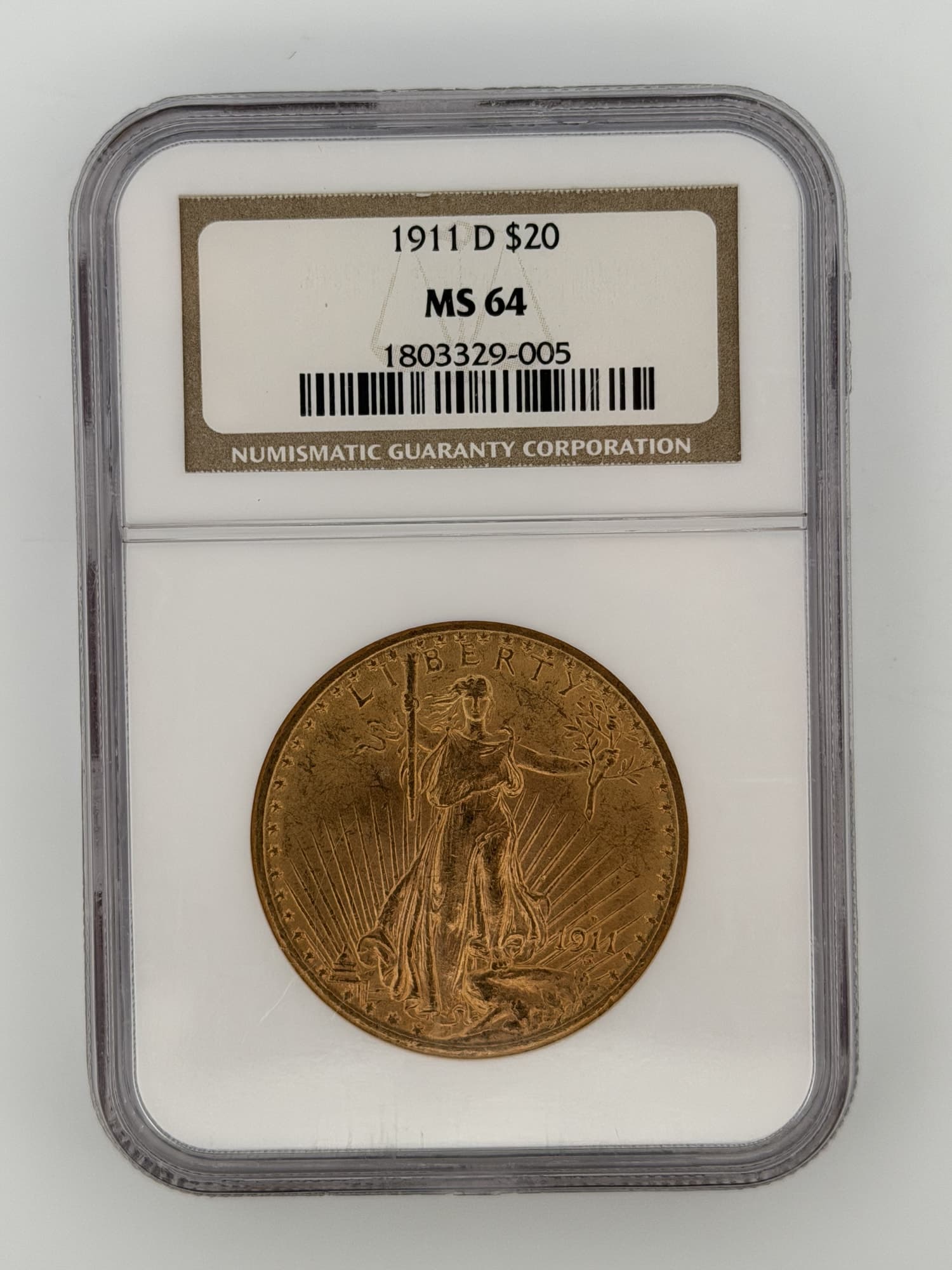 1911-D Saint-Gaudens Double Eagle $20 Gold NGC MS64 - $20 Saint-Gaudens Double Eagles from Lone Star Coins