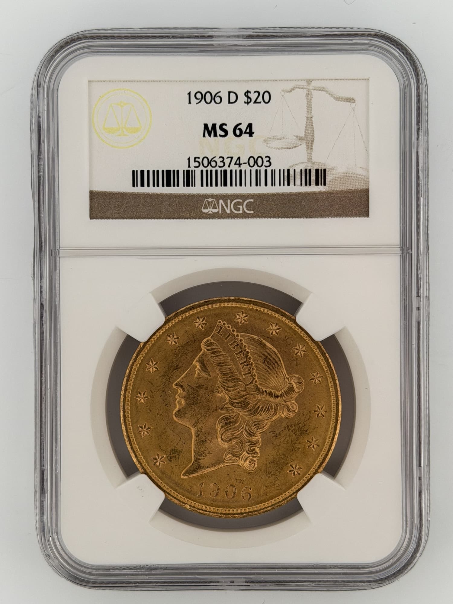 1906-D Liberty Head Double Eagle $20 Gold NGC MS64 - $20 Liberty Double Eagles from Lone Star Coins