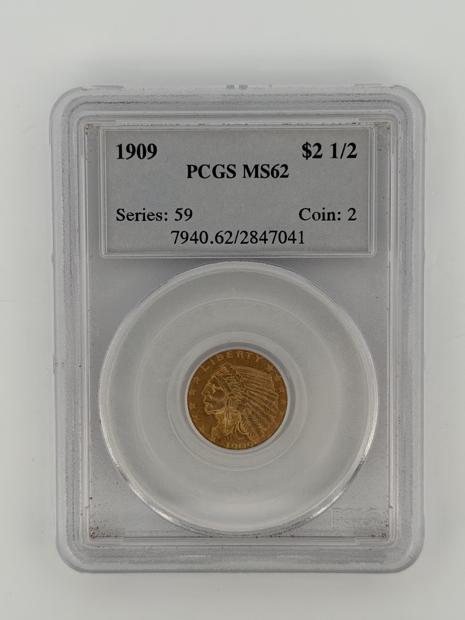 1909-P $2.50 Gold Quarter Eagle PCGS MS62 - Pre-1933 US Gold Coins from Lone Star Coins