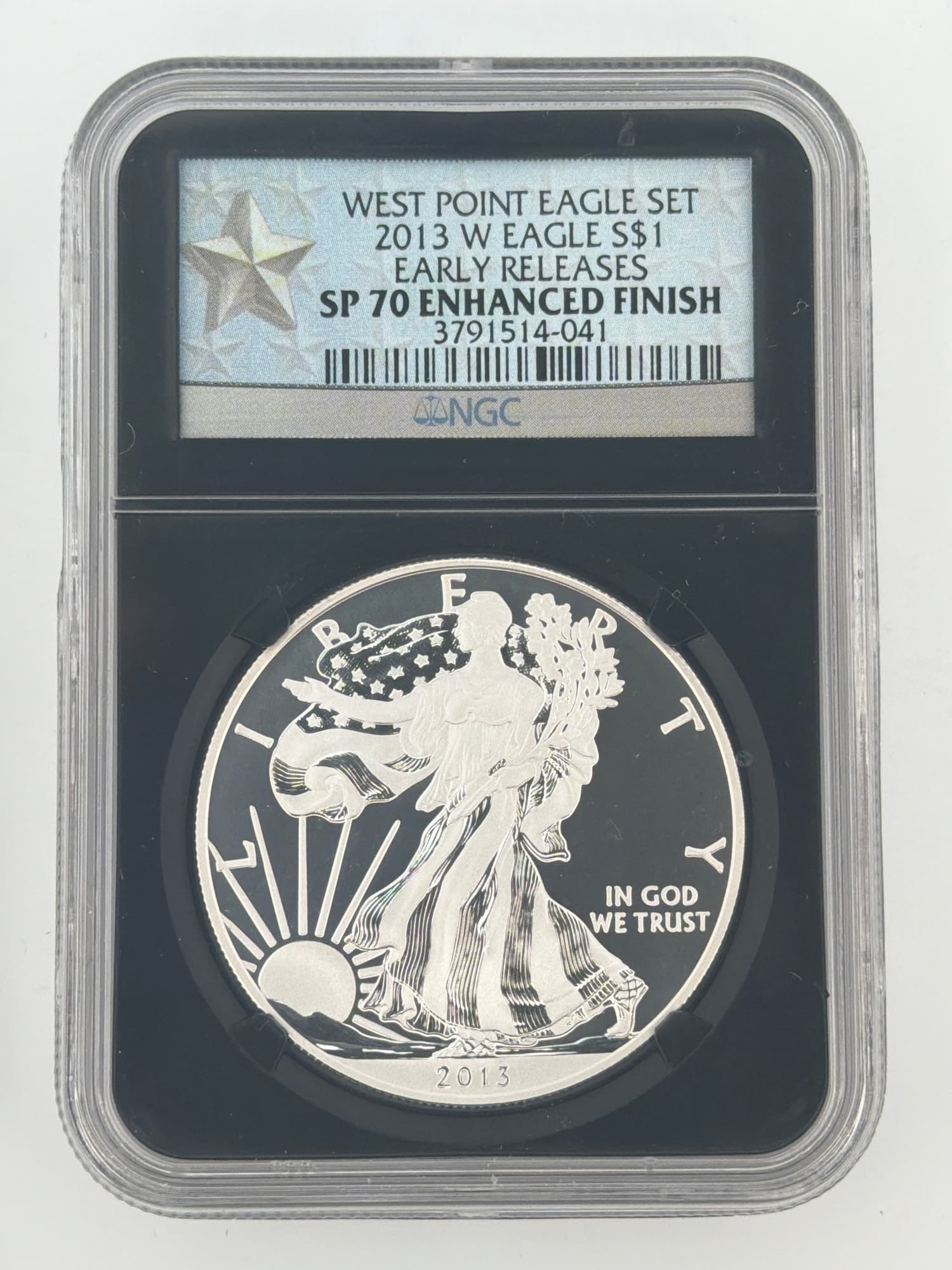 2013-W American Silver Eagle $1 West Point Set NGC SP70 Enhanced Finish Early Releases - Graded Silver American Eagles from Lone Star Coins