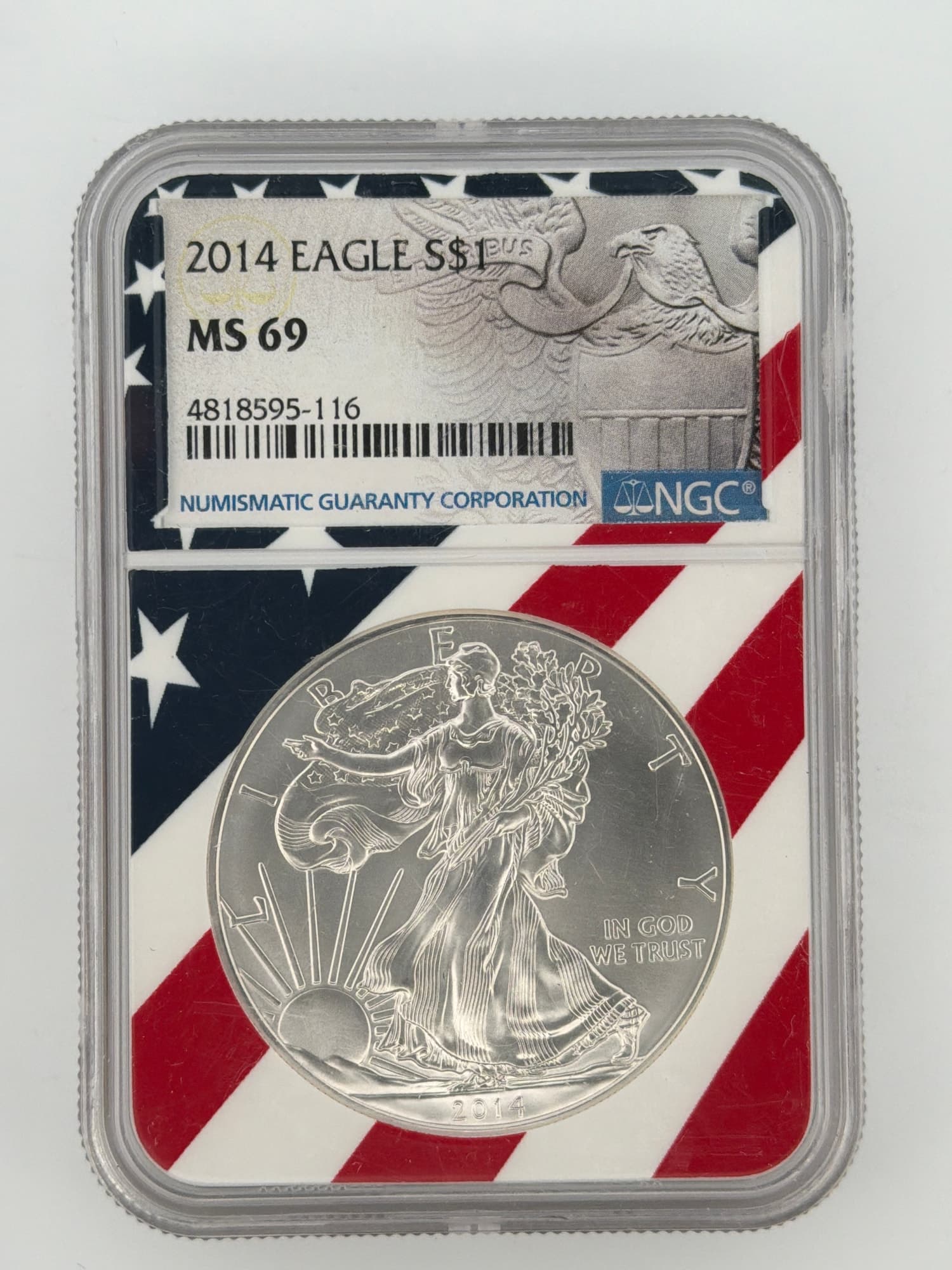 2014 American Silver Eagle $1 NGC MS 69 — 1 oz Fine Silver - Graded Silver American Eagles from Lone Star Coins