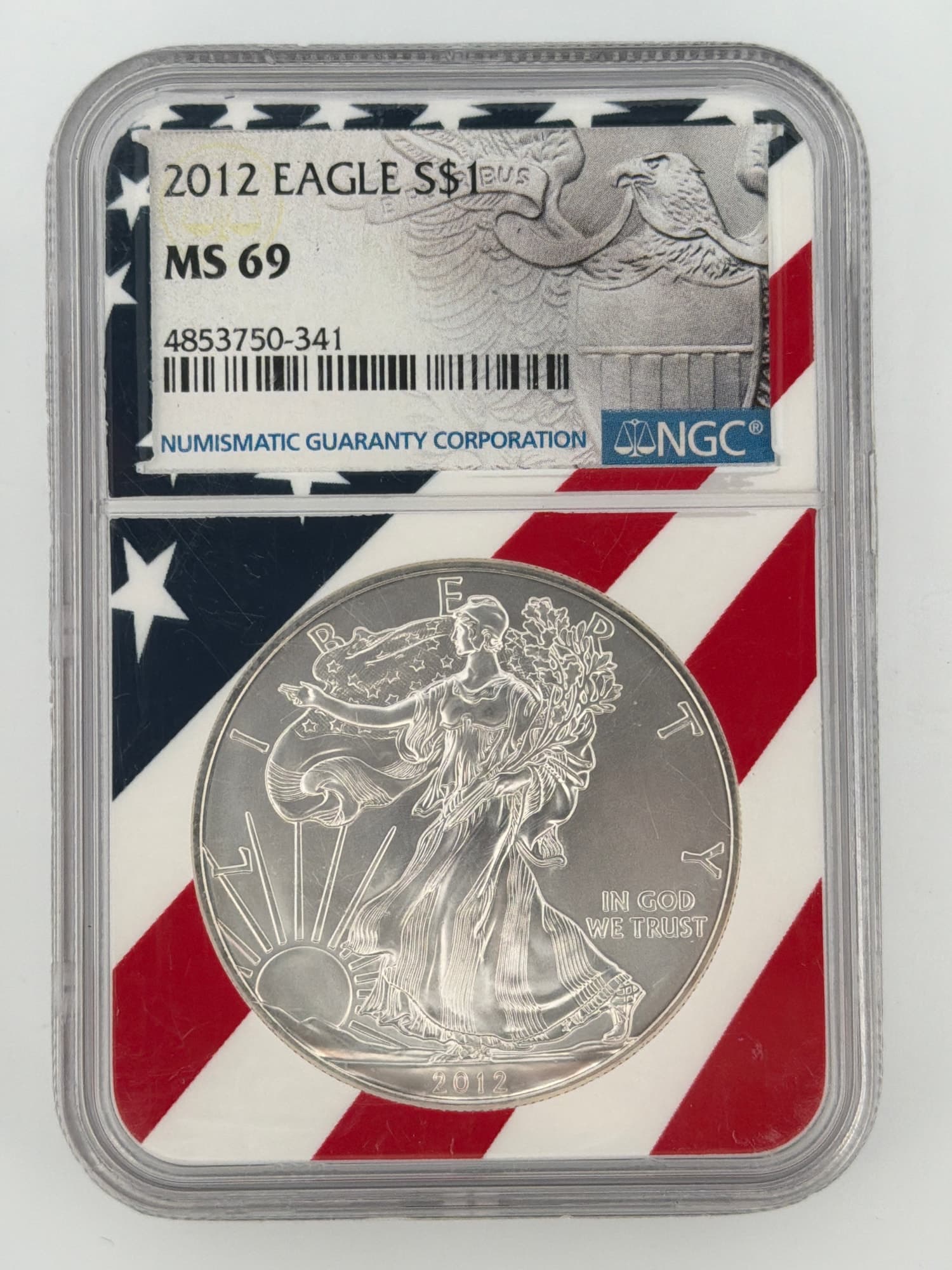 2012 American Silver Eagle $1 NGC MS 69 — 1 oz Fine Silver - Graded Silver American Eagles from Lone Star Coins