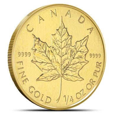 Gold Canadian Maple Leaf | 1/4 oz (Random Year) - Canadian Gold Coins from Lone Star Coins