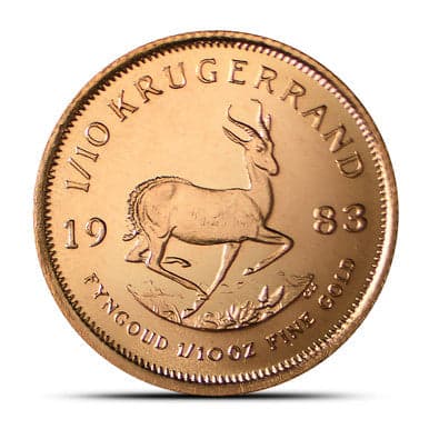 Gold Krugerrand | 1/10 oz (Random Year) - South African Gold Coins from Lone Star Coins