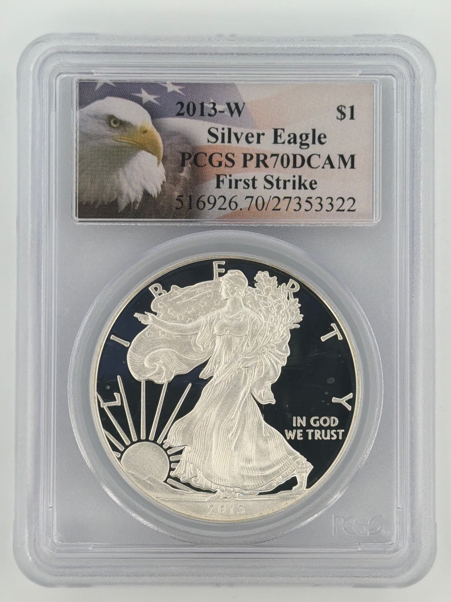 2013-W American Silver Eagle Proof $1 PCGS PR70DCAM First Strike - Graded Silver American Eagles from Lone Star Coins